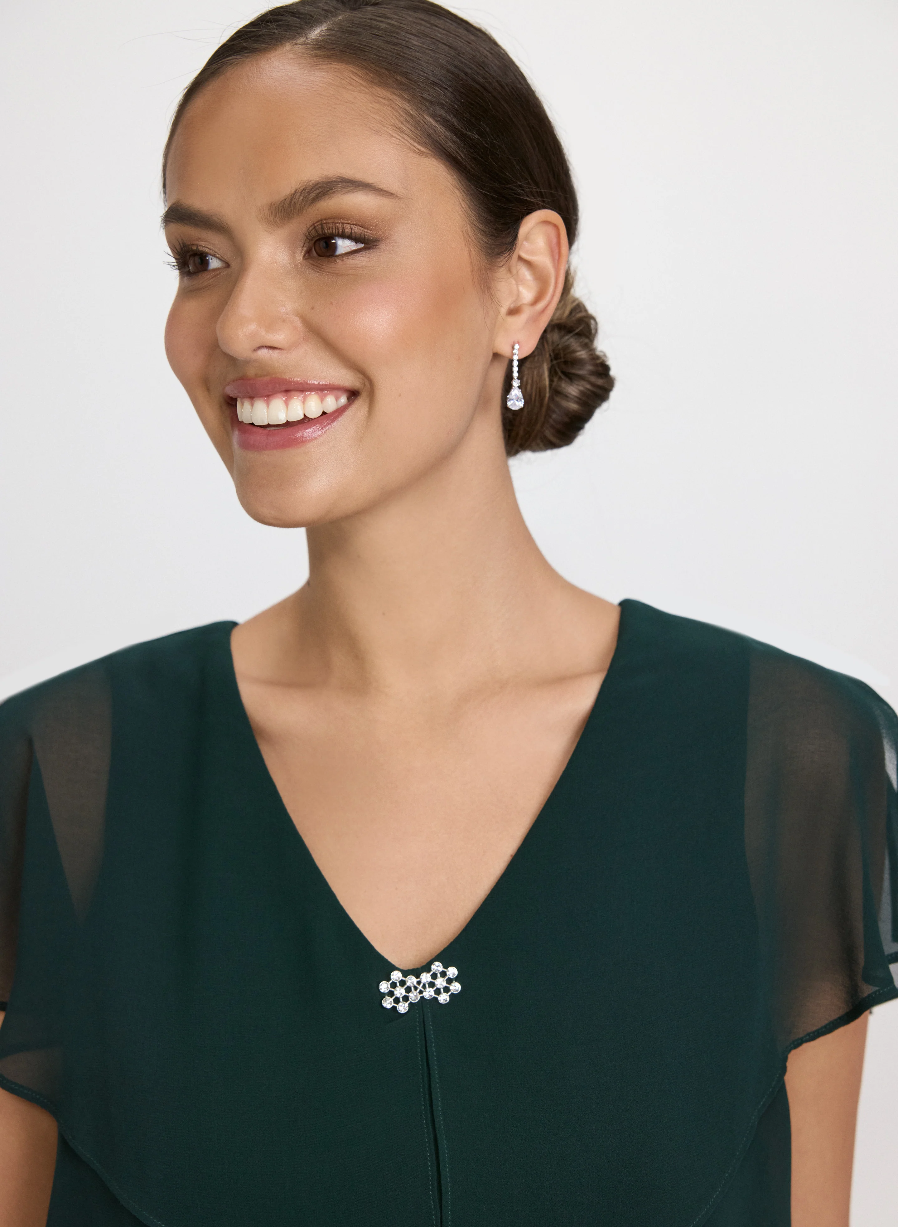 Tiered Brooch Embellished Dress - Image 5