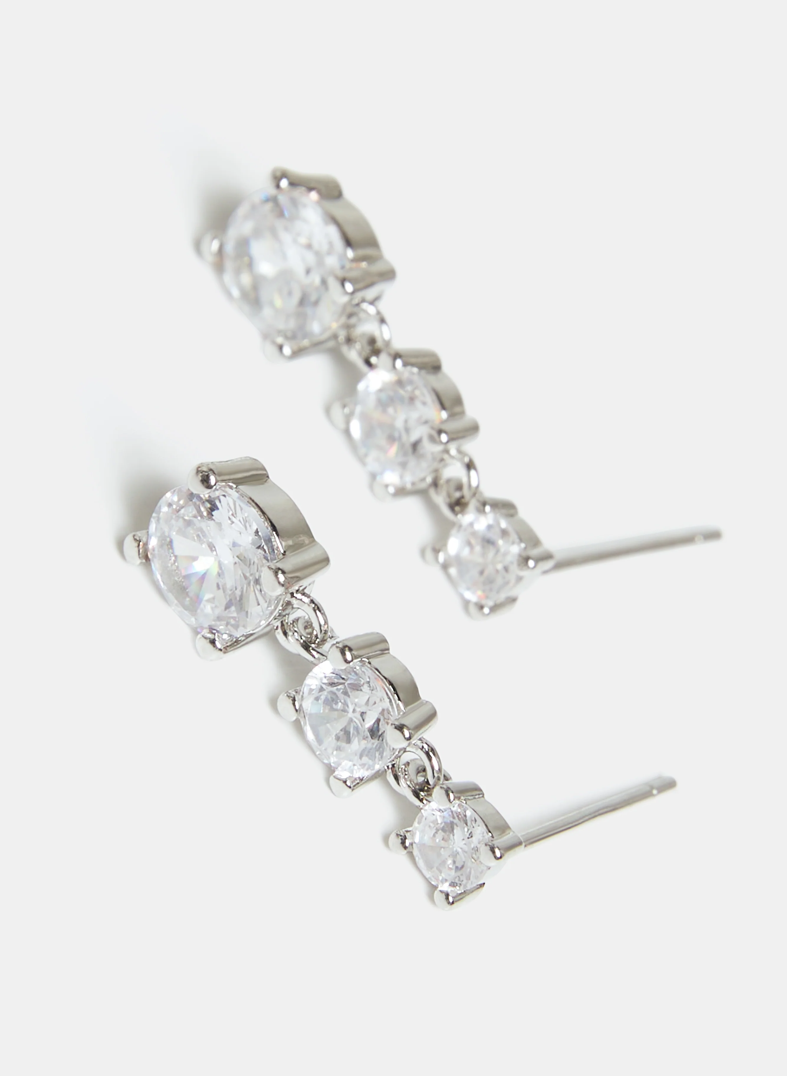 Tiered Cubic Zirconia Earrings - Image 3