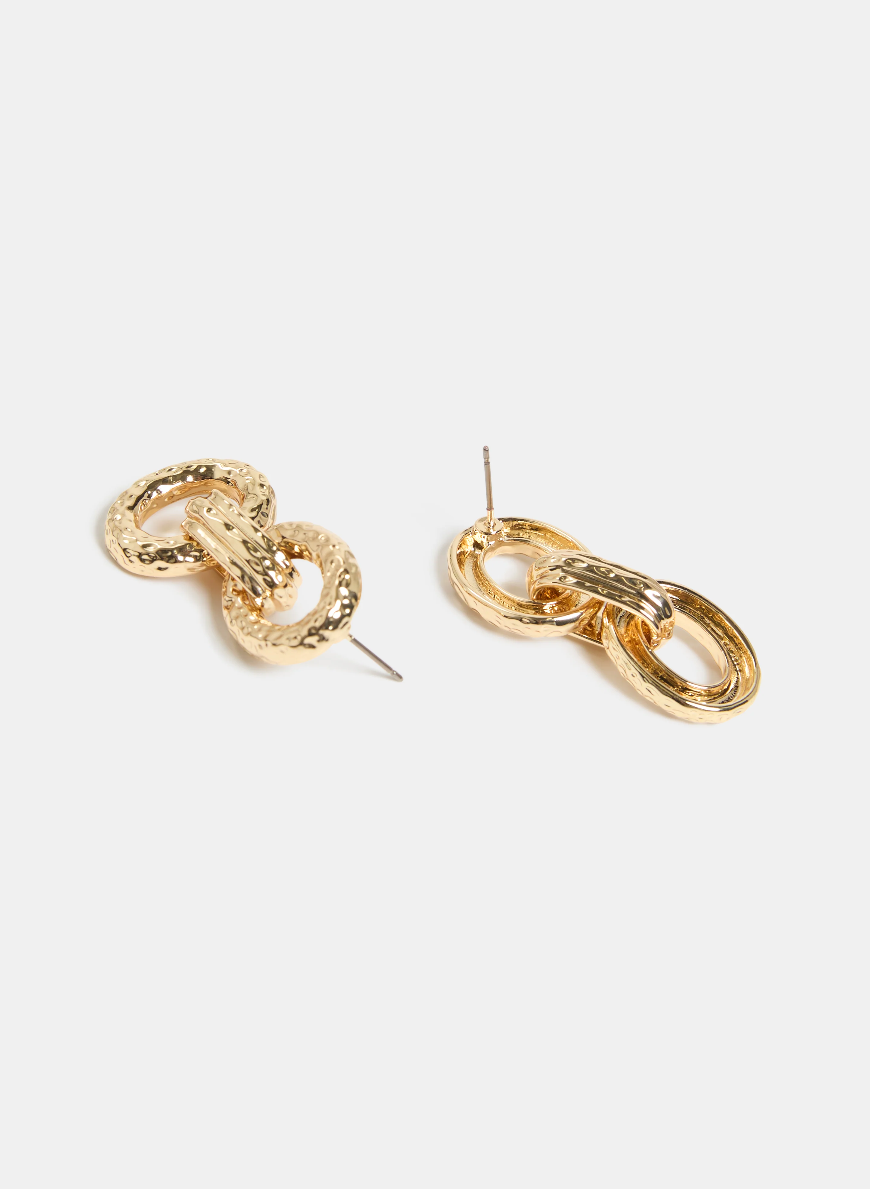 Tiered Hammered Link Earrings - Image 2