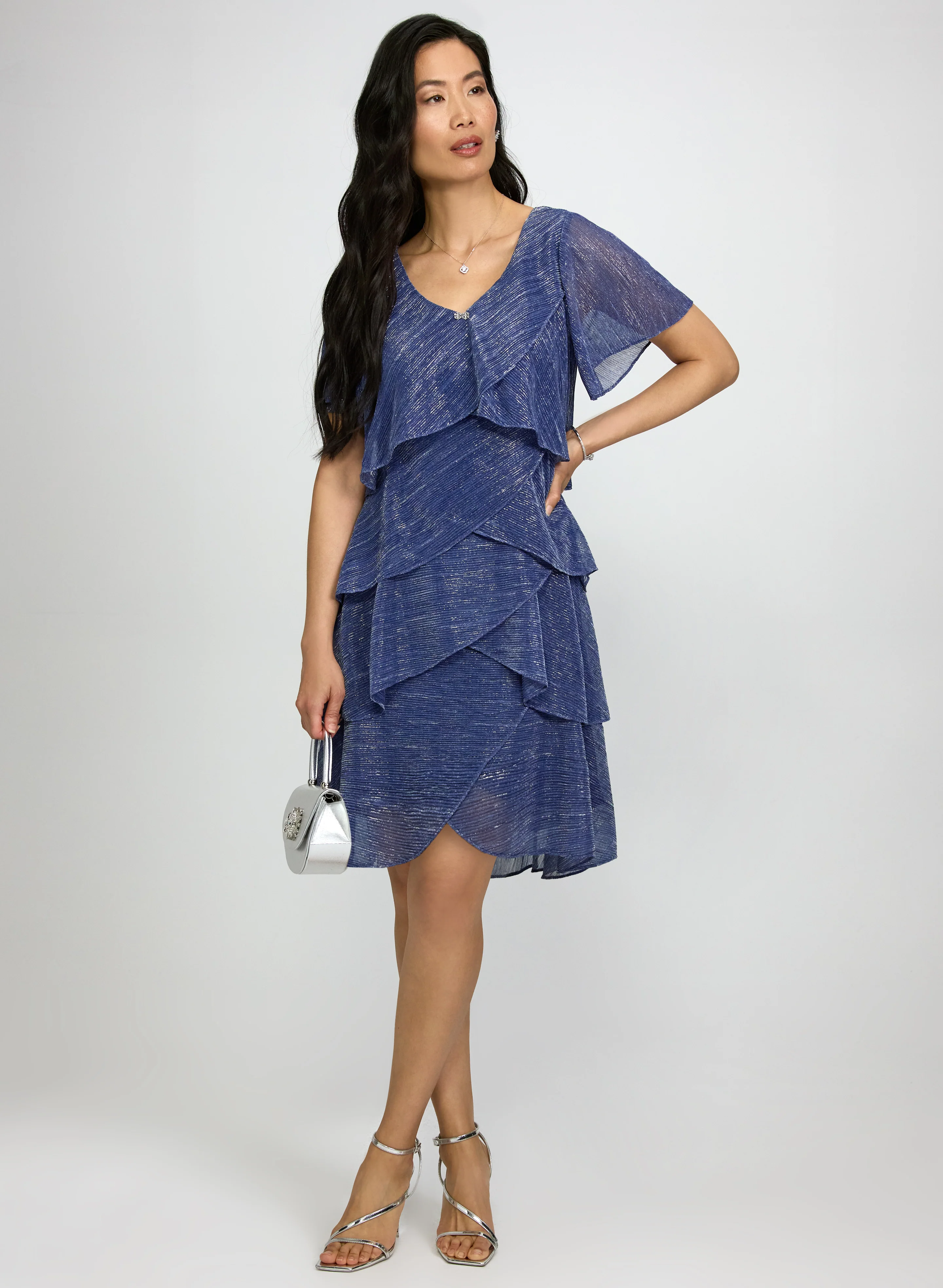 Tiered Metallic Dress