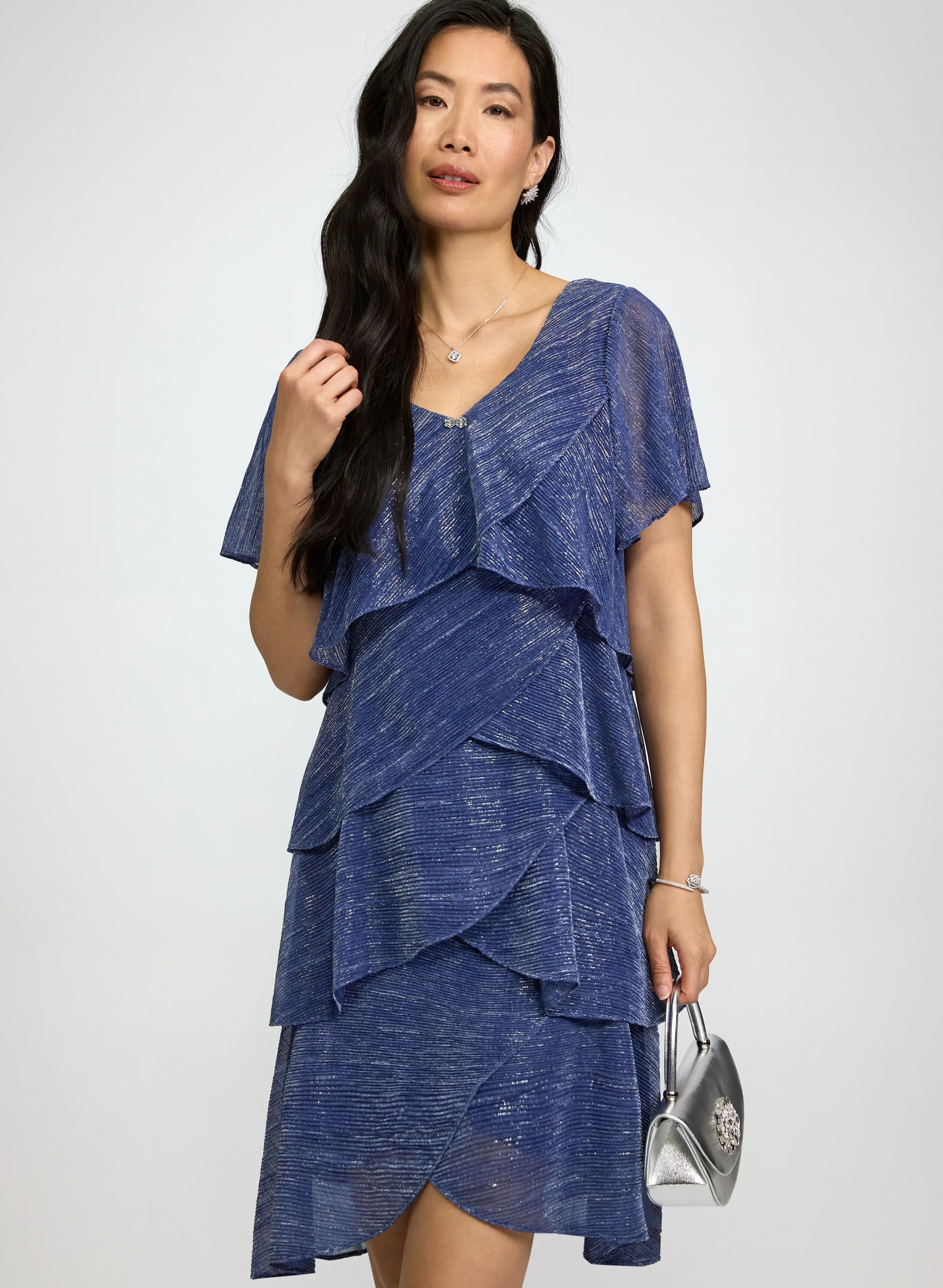 Tiered Metallic Dress - Image 4