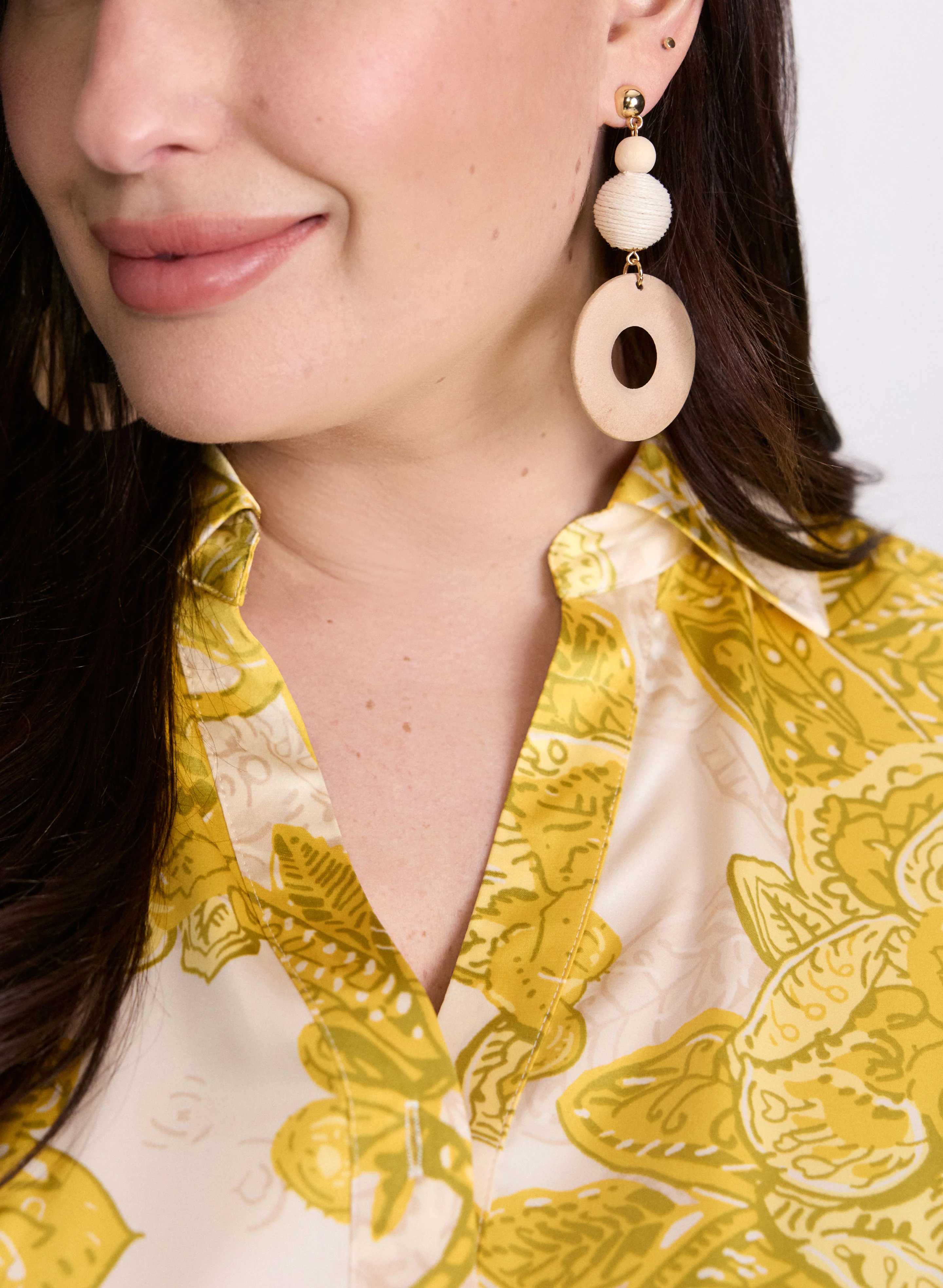 Tiered Wood Earrings - Image 2