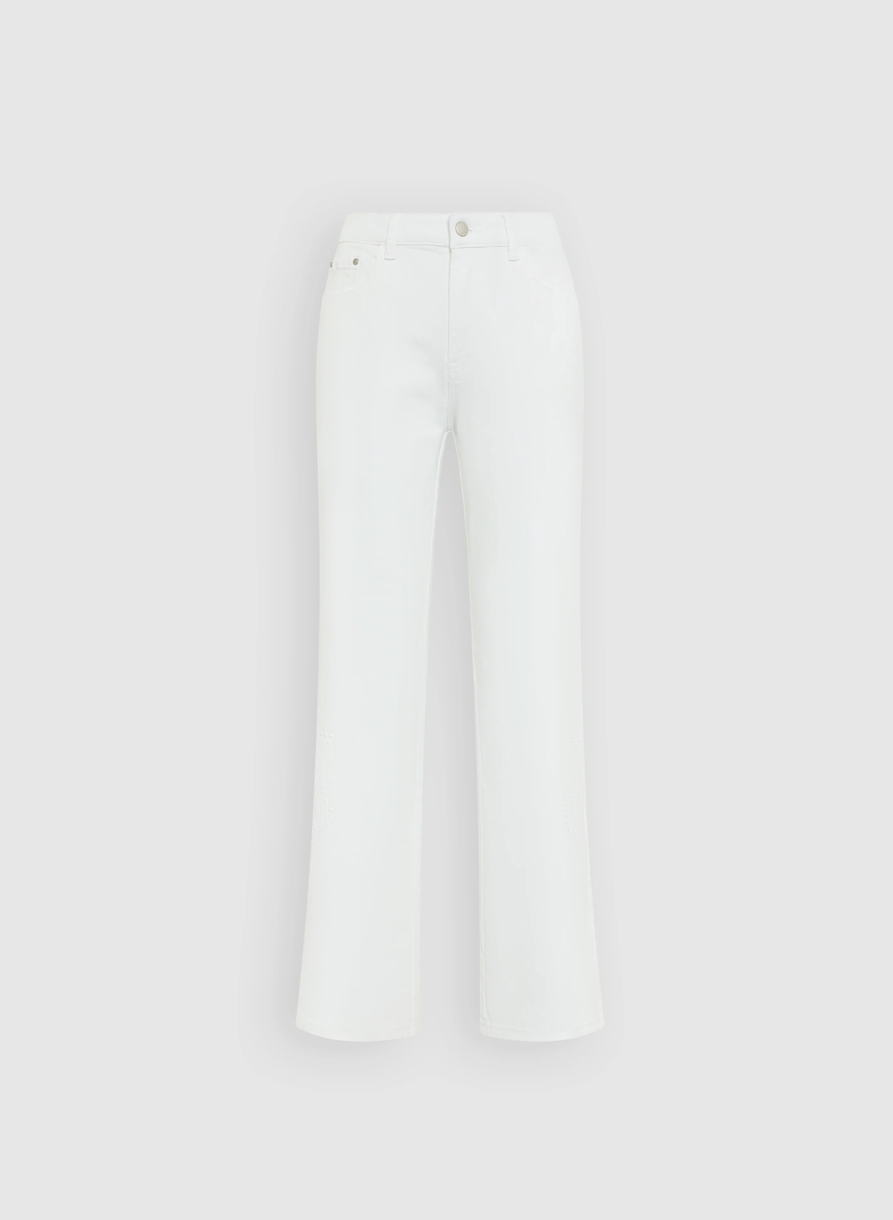 Tonal Embroidered Straight-Leg Jeans - Image 7