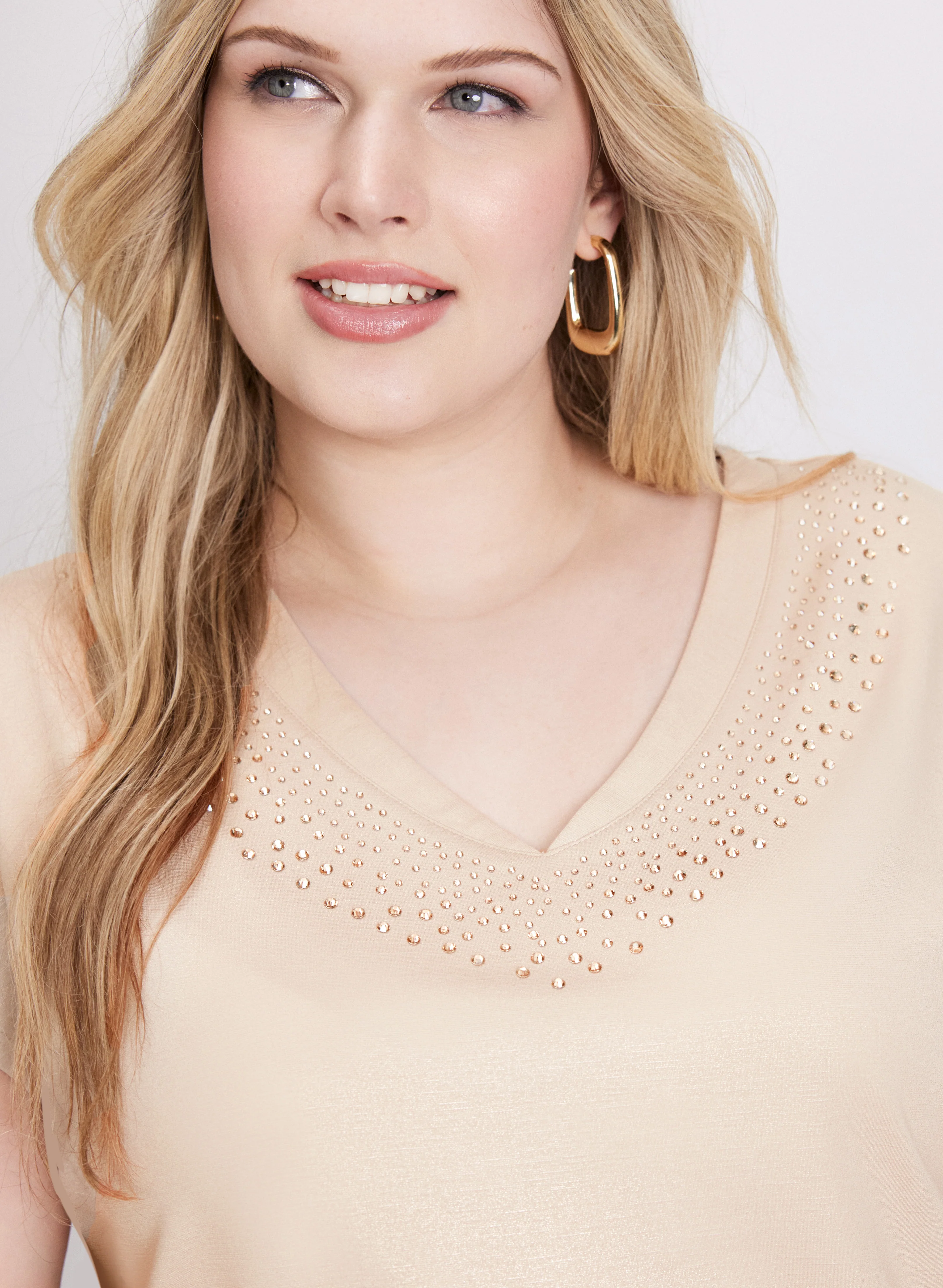 Tonal Rhinestone Embellished T-Shirt - Image 2