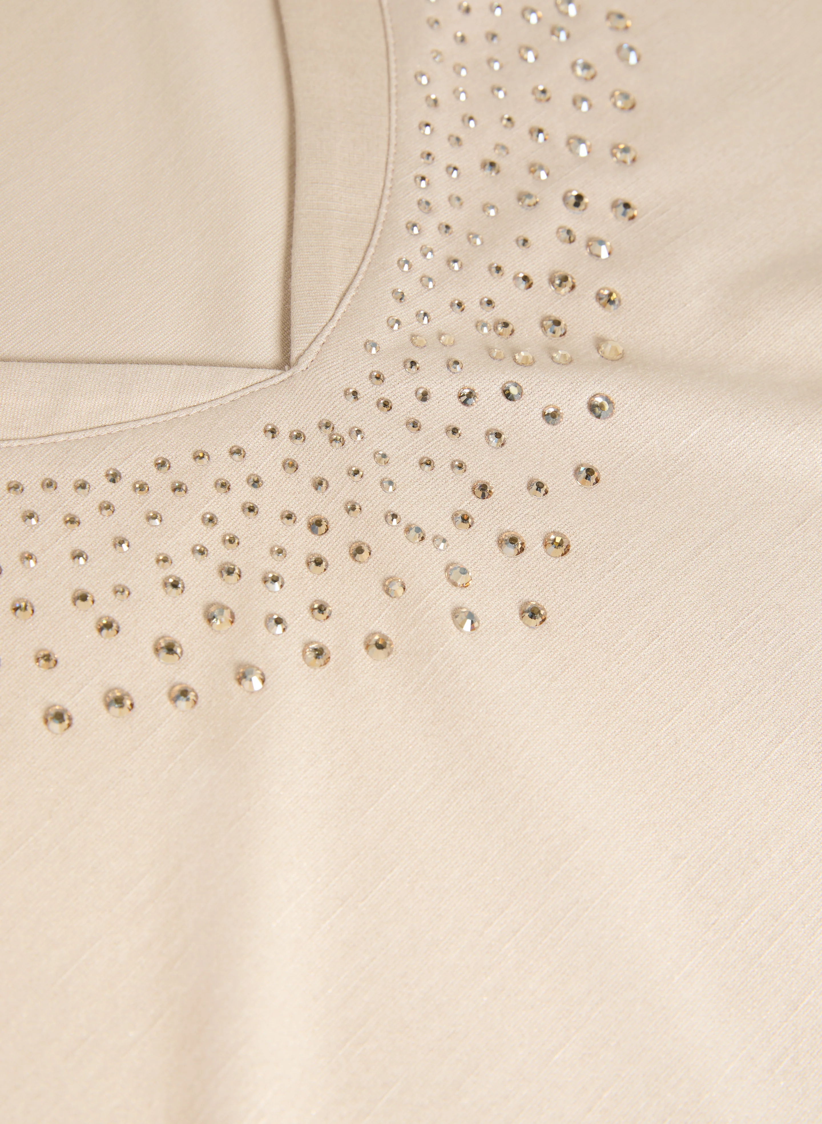 Tonal Rhinestone Embellished T-Shirt - Image 7