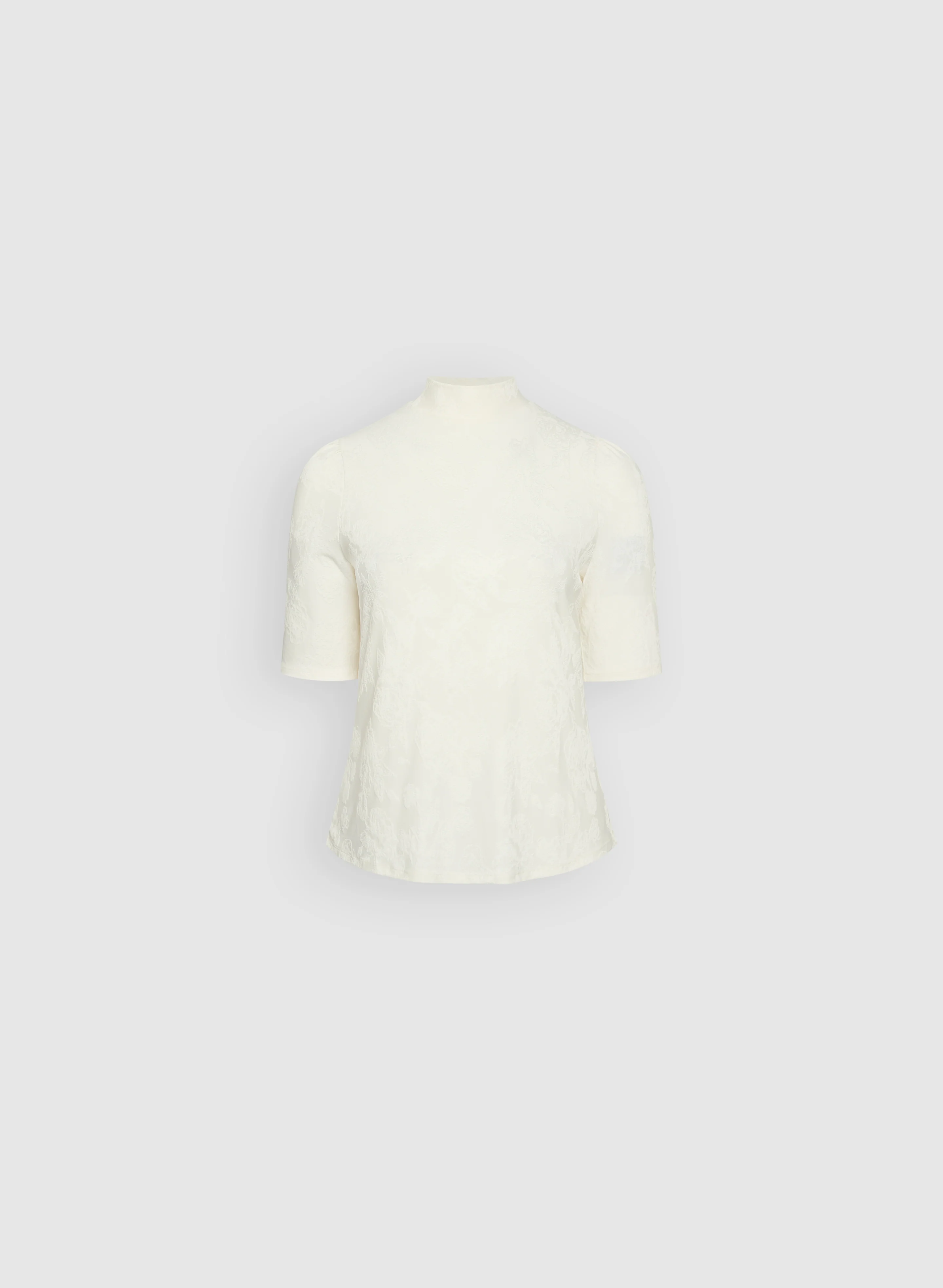 Tonal Rose Print Turtleneck Top - Image 6