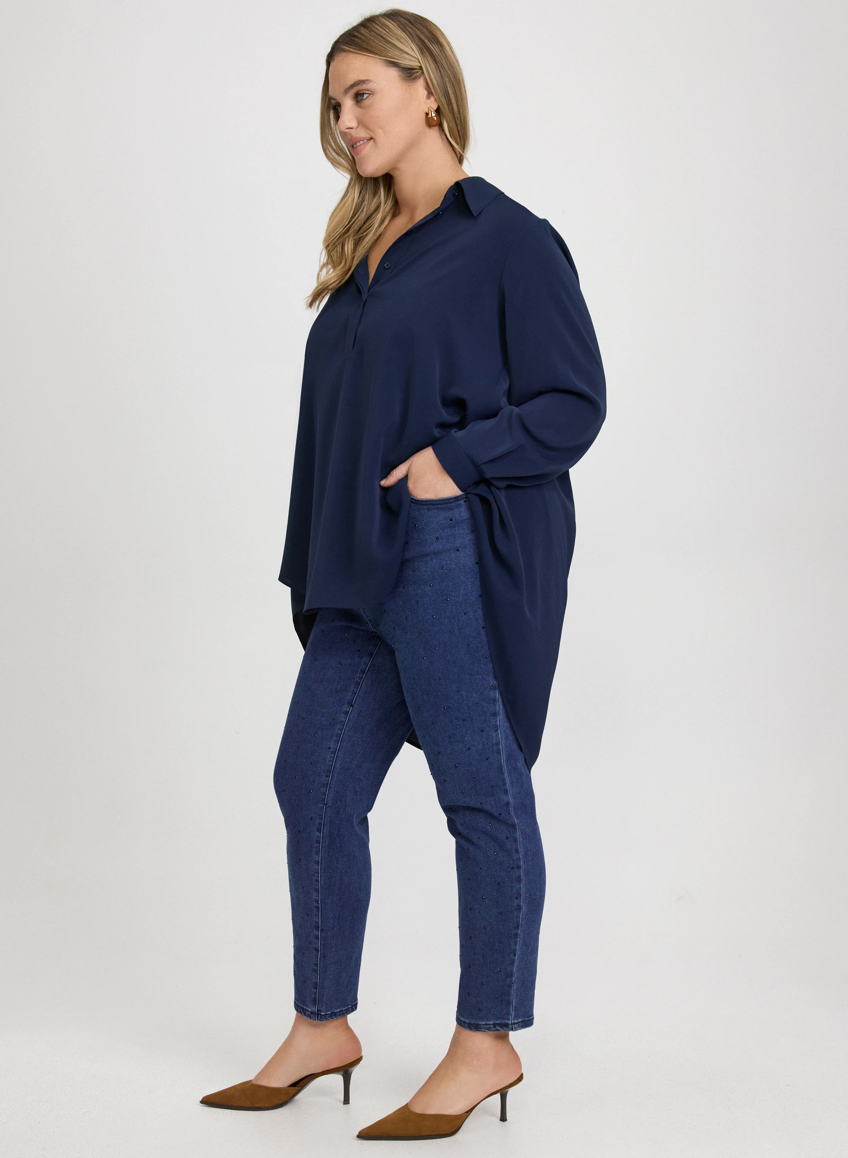Tonal Stone Embellished Jeans - Image 5