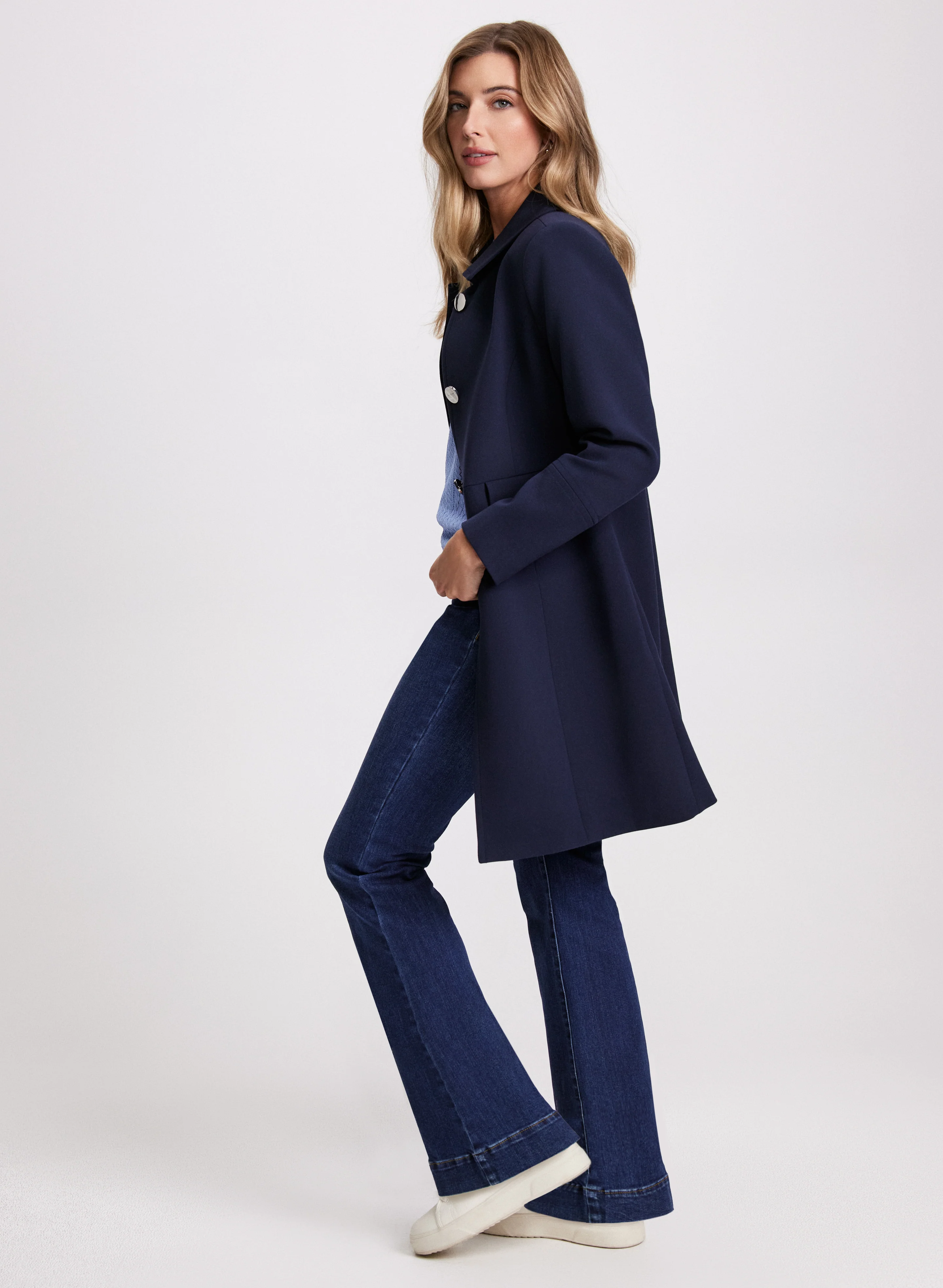 Tricotine Shirt Collar Coat - Image 2