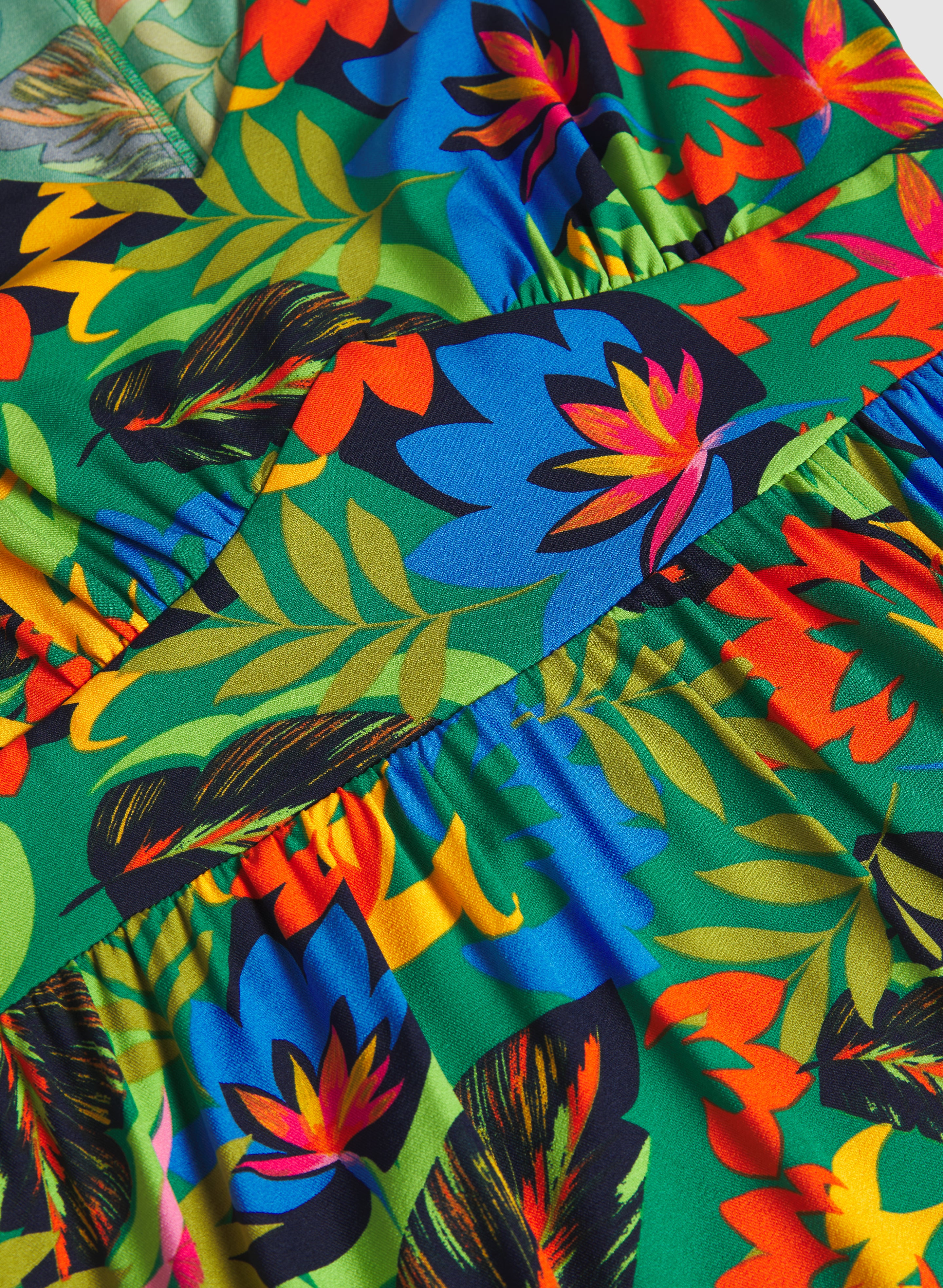 Tropical Balloon Sleeve Dress - Image 7