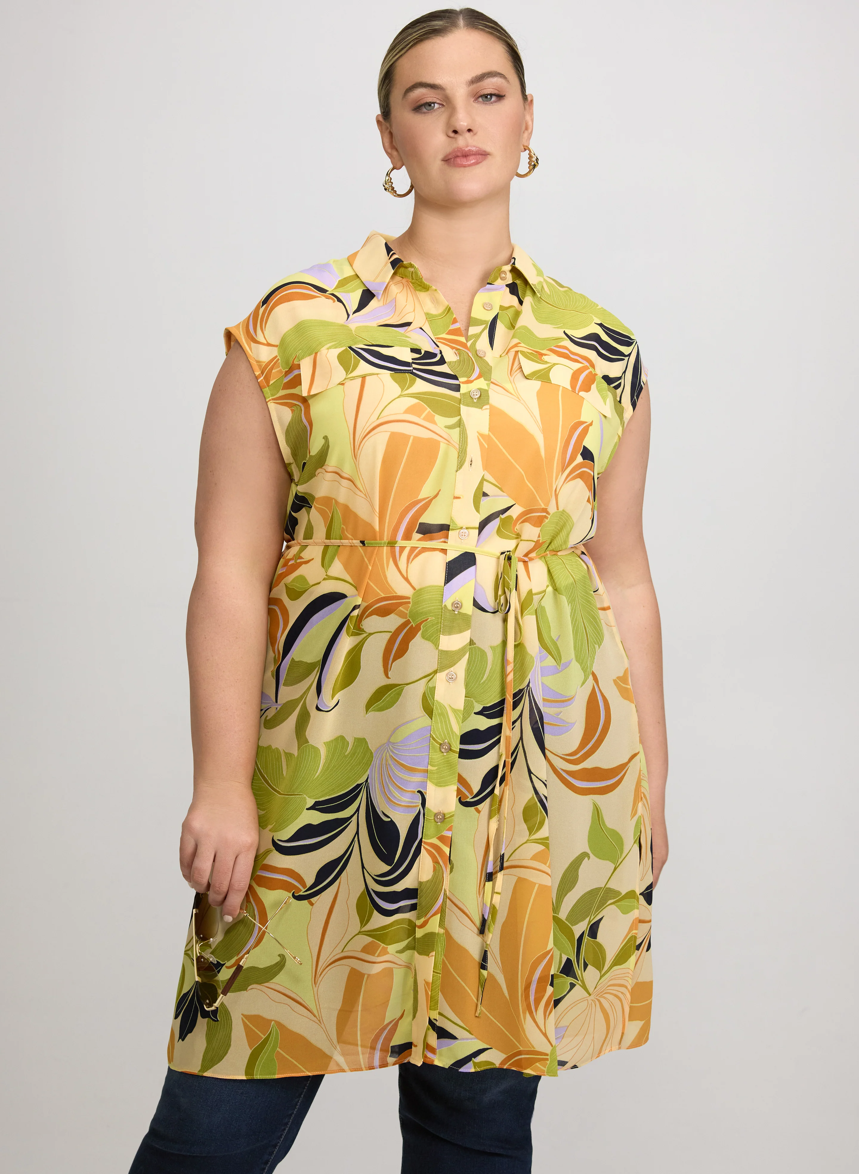 Tropical Chiffon Blouse - Image 3
