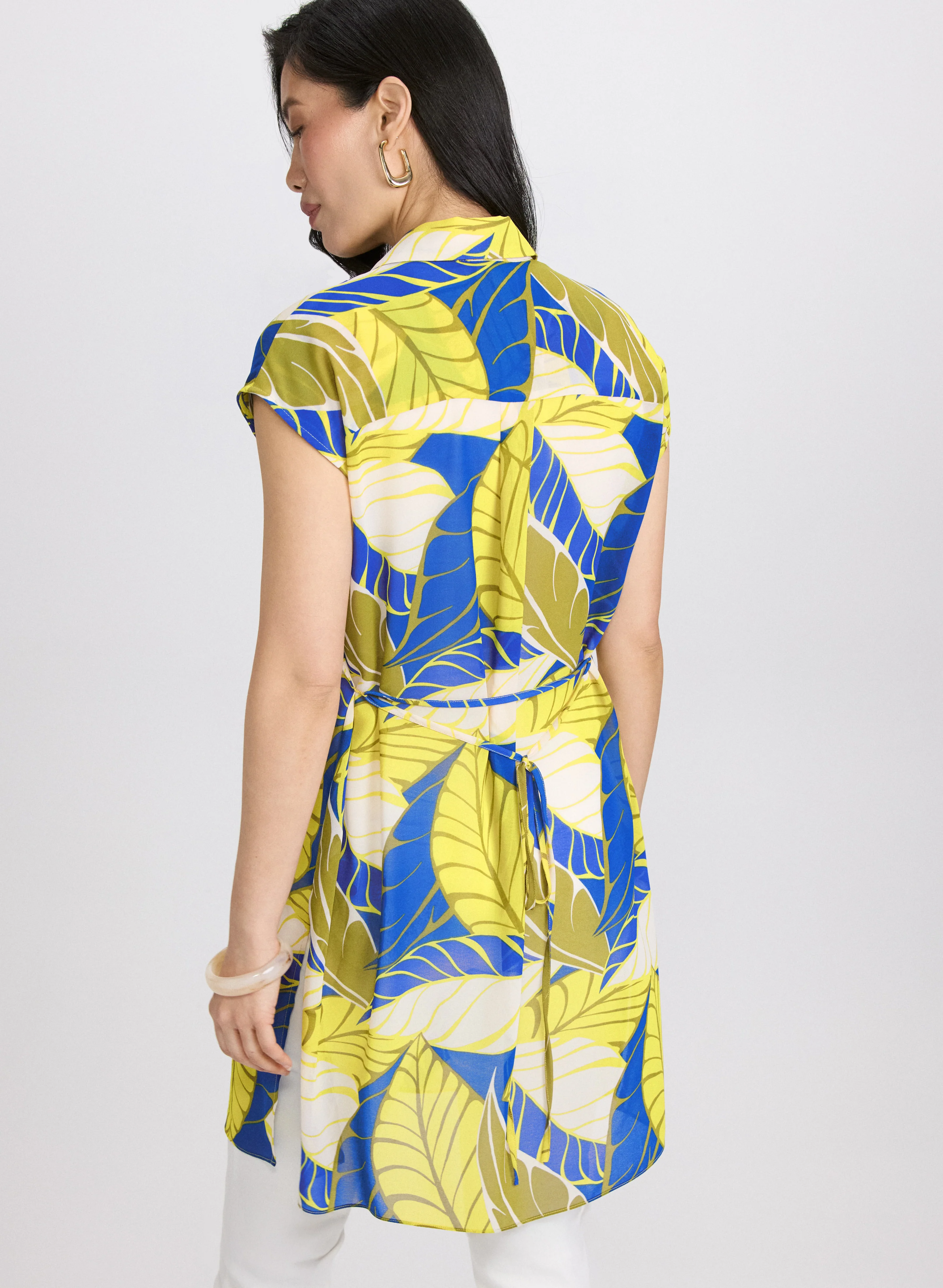 Palm Print Tunic Blouse - Image 4