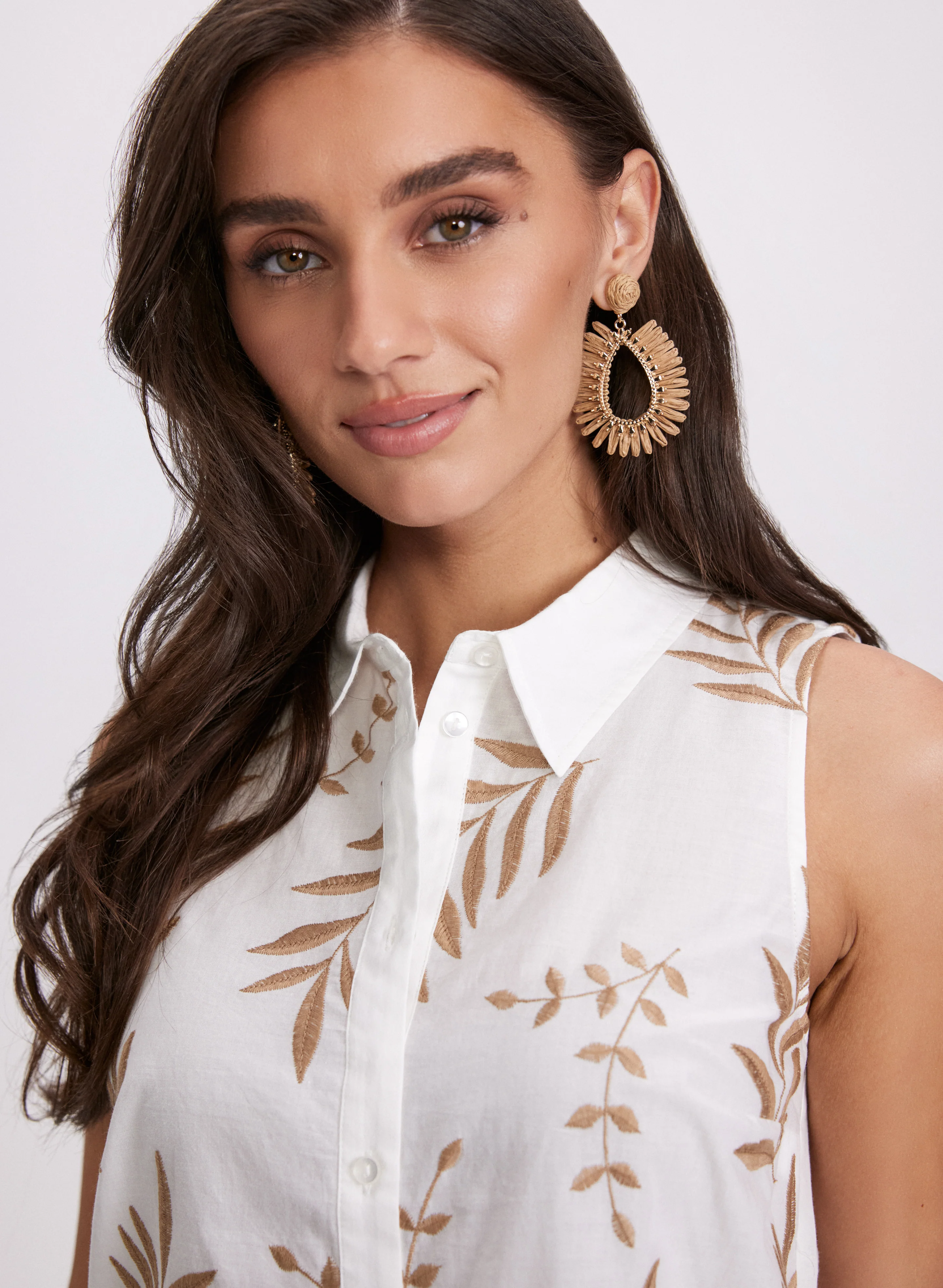 Tropical Embroidered Blouse - Image 2