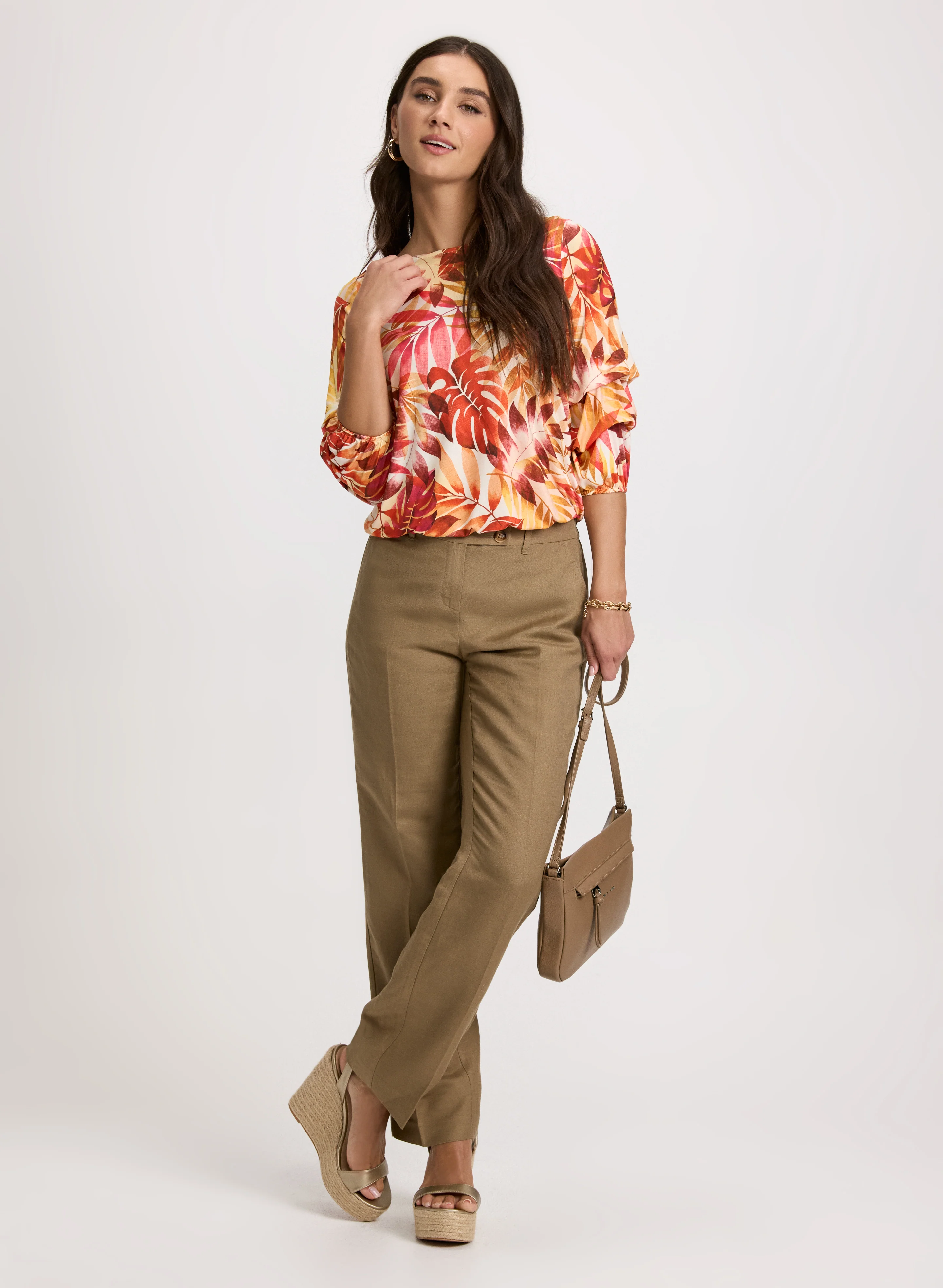 Tropical Pinched Sleeve Top - Image 3