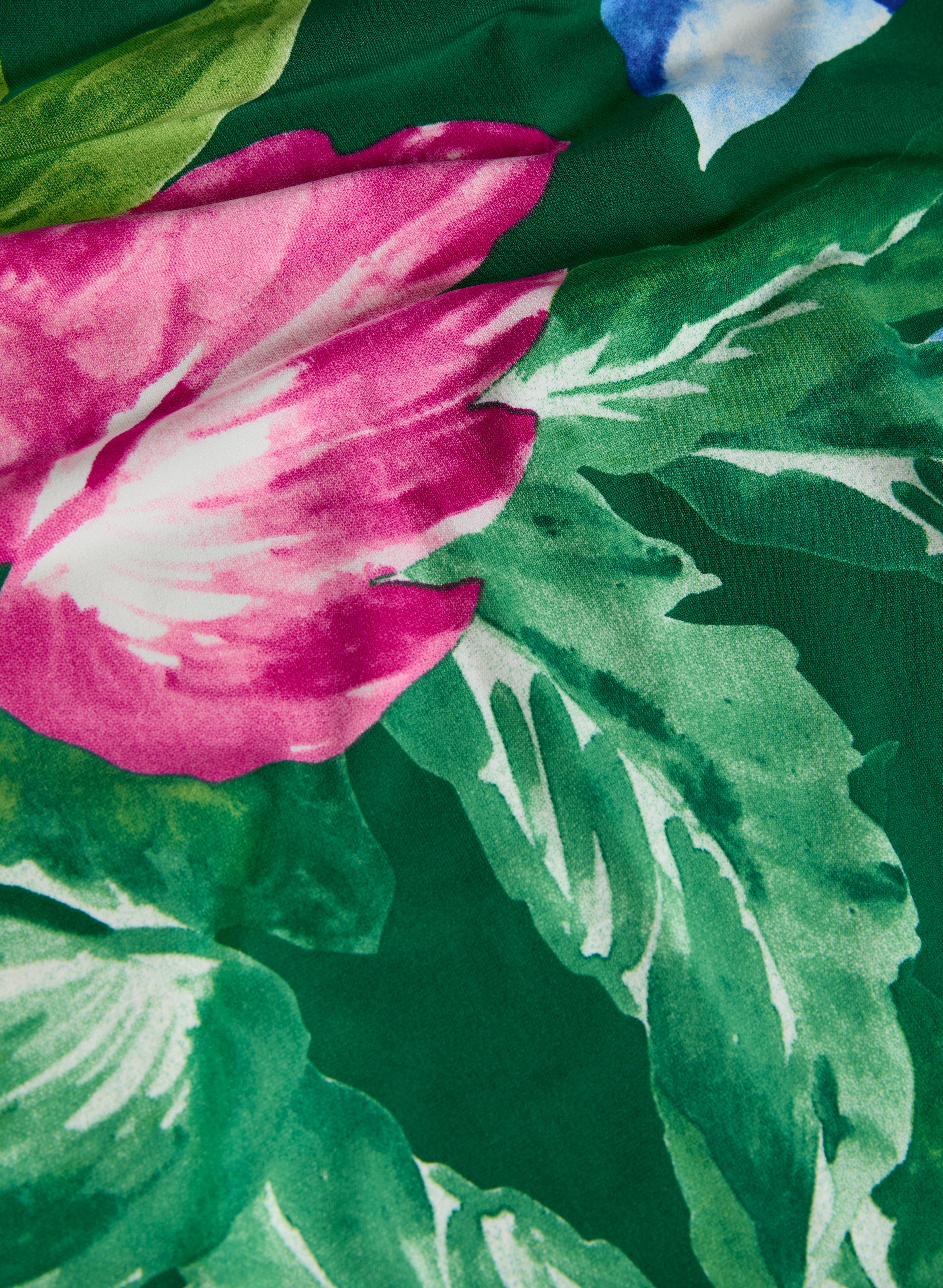 Tropical Print A-Line Dress - Image 6