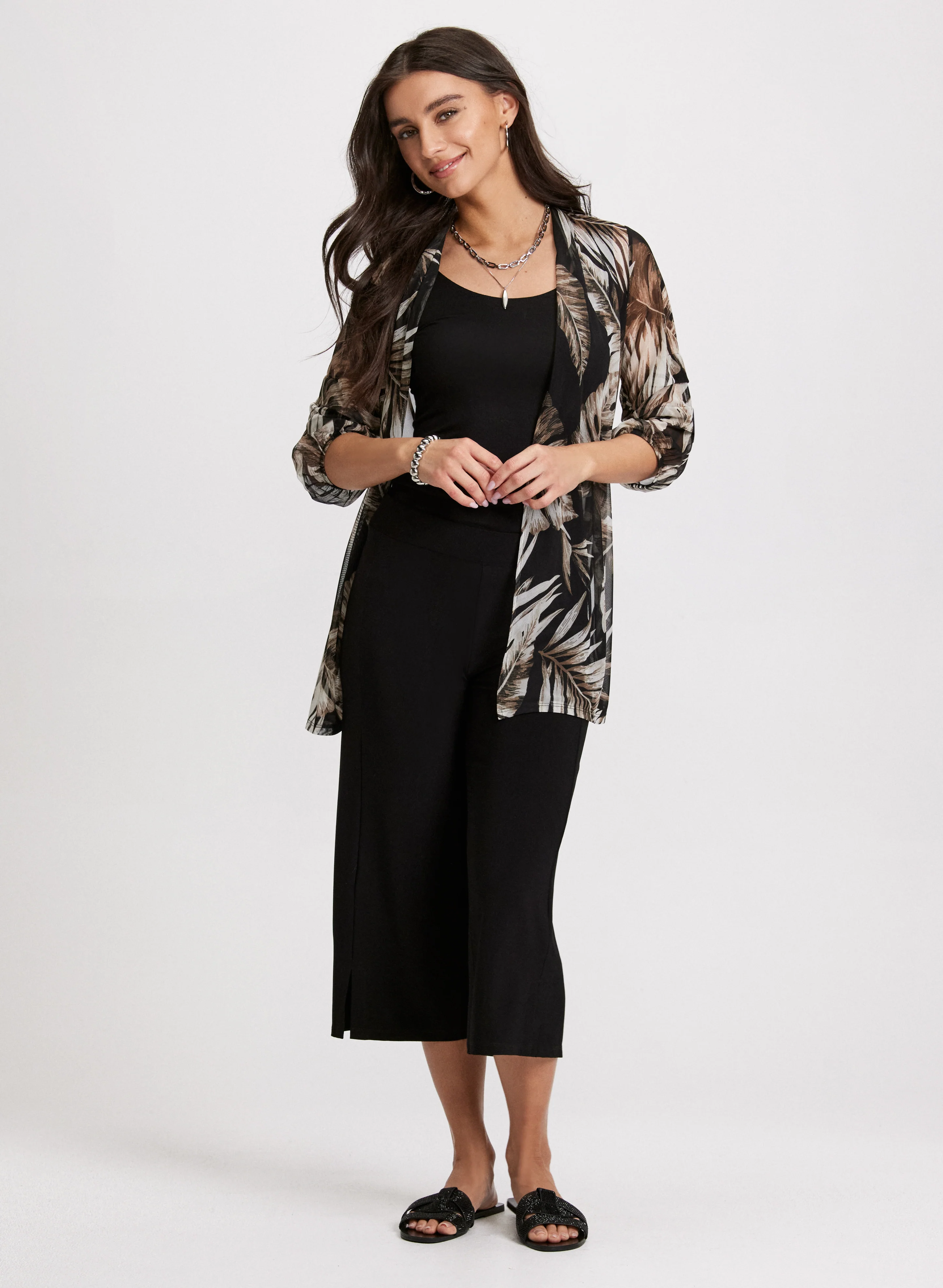 Tropical Print Open-Front Top - Image 3