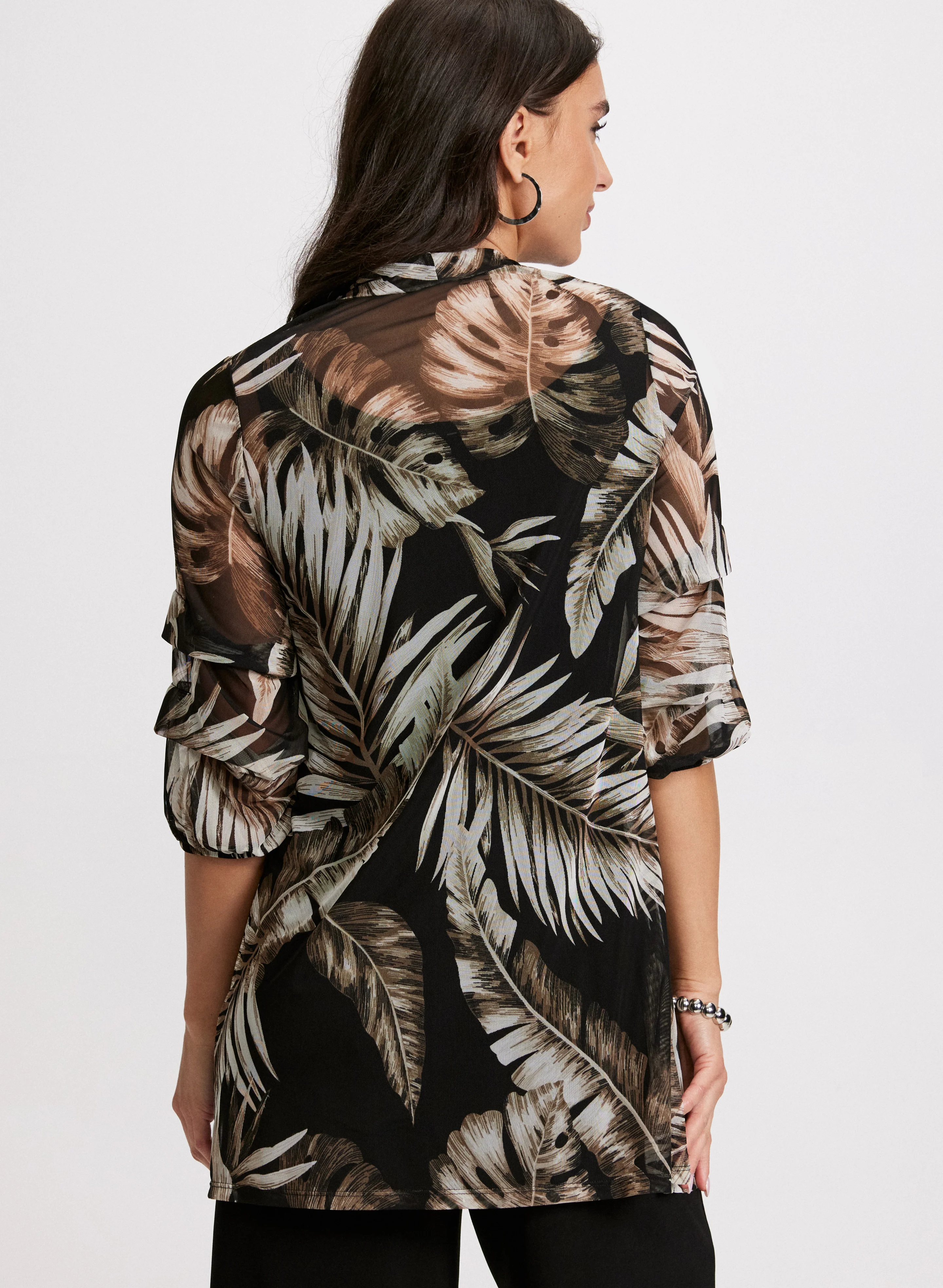 Tropical Print Open-Front Top - Image 4