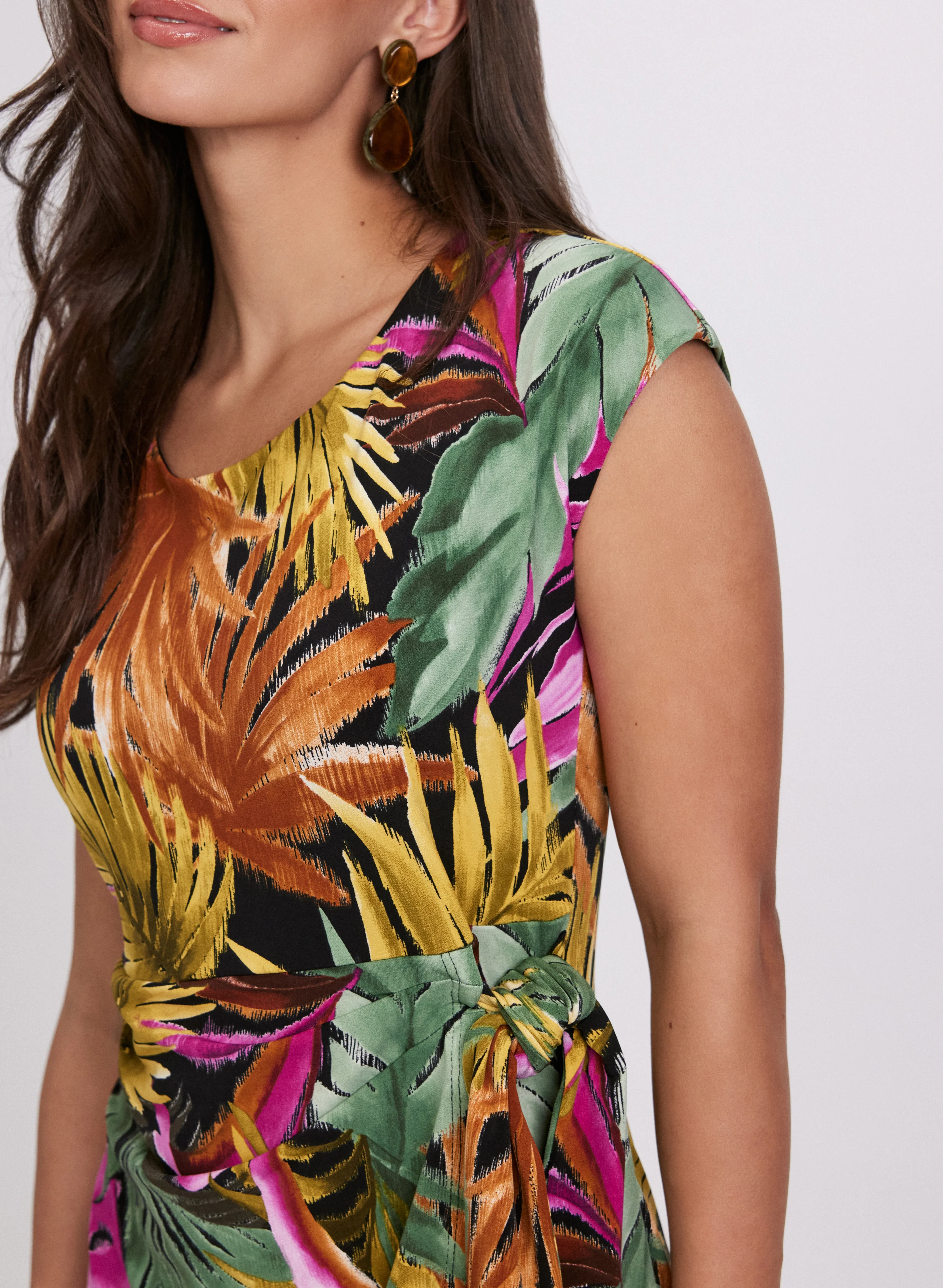 Tropical Tie-Waist Dress - Image 5
