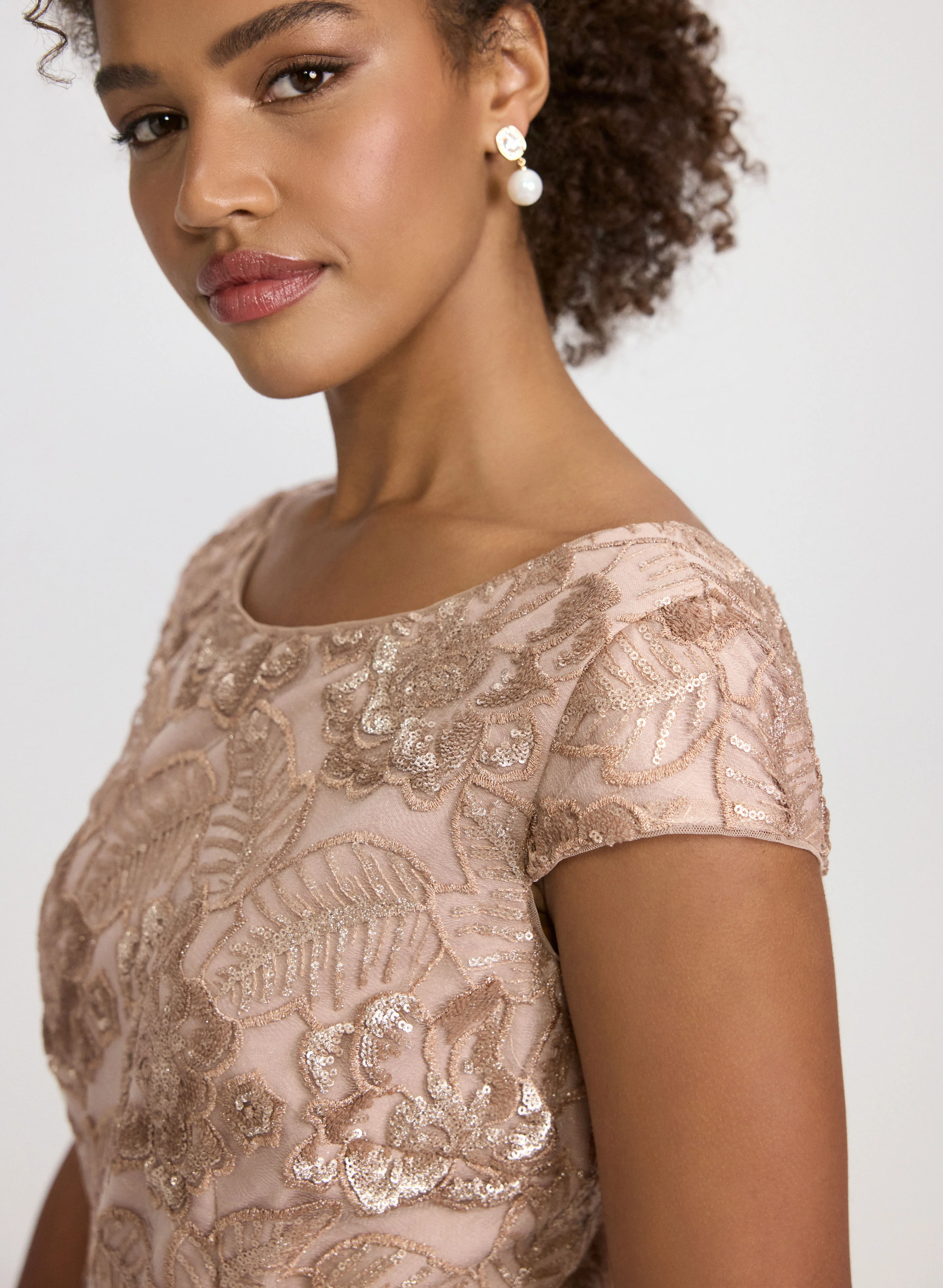 Alex Evenings - Tulle Sequin Floral Dress - Image 3
