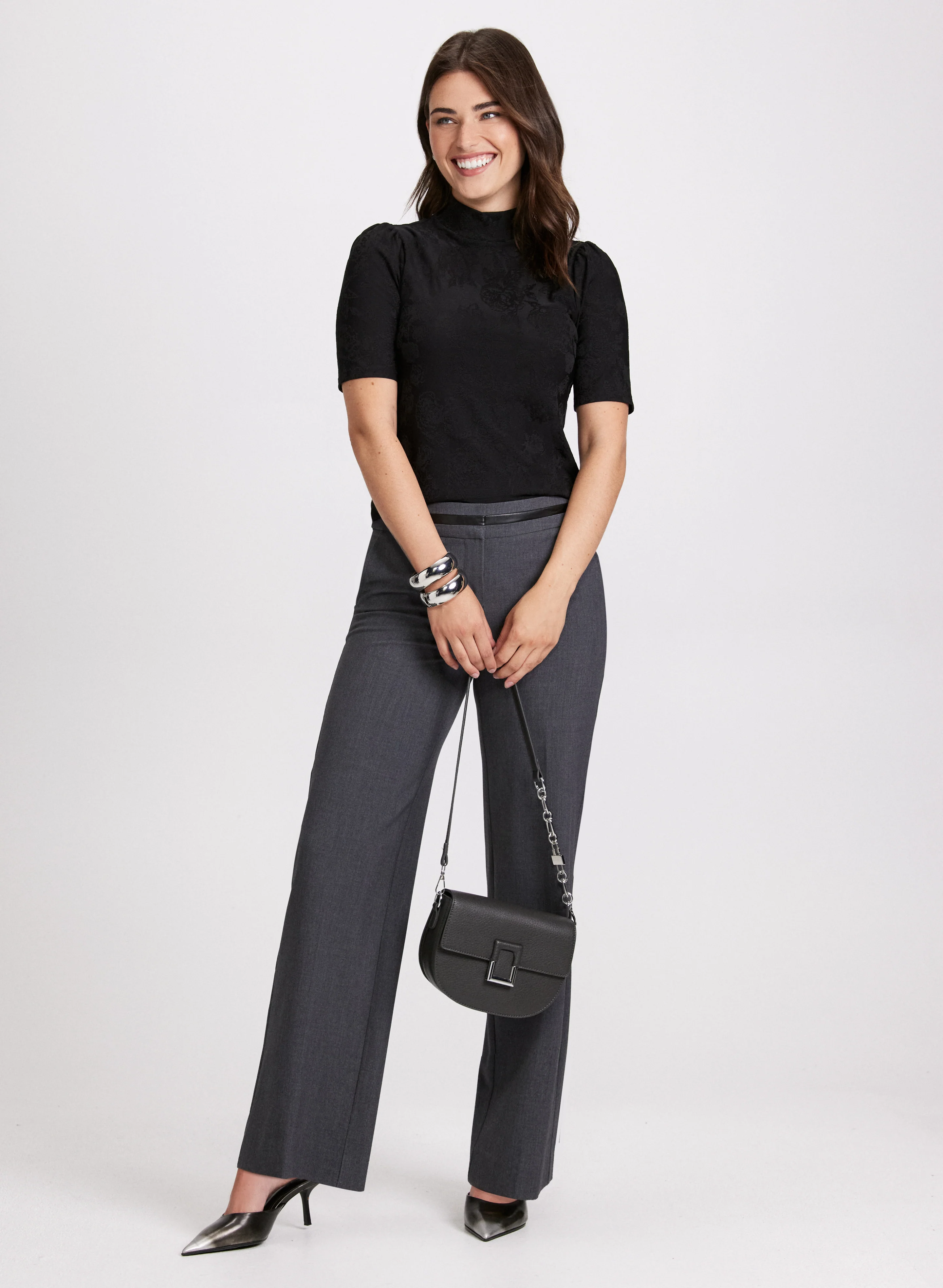 Turtleneck Elbow Sleeve Top - Image 3