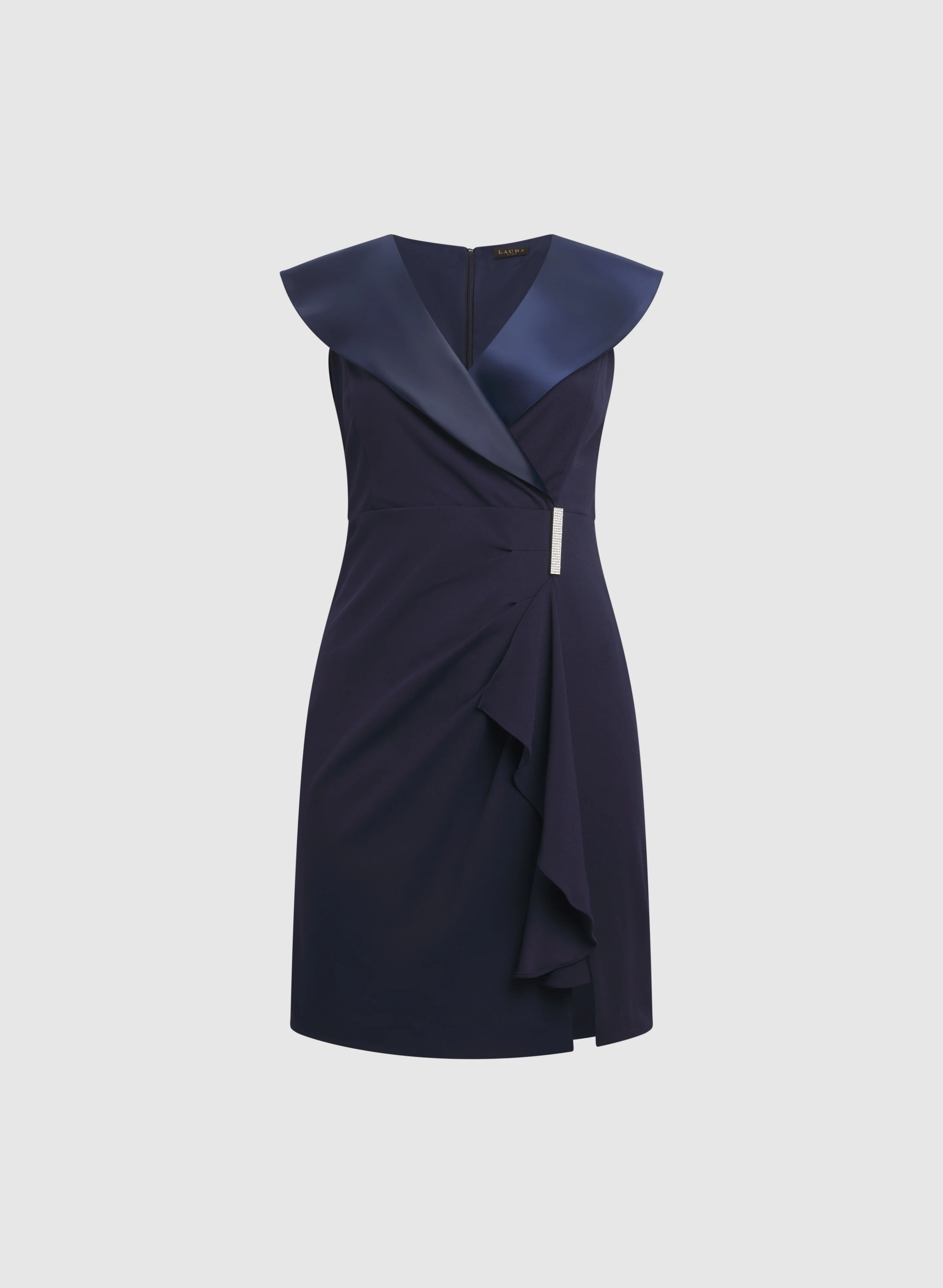 Tuxedo Satin Collar Dress - Image 5
