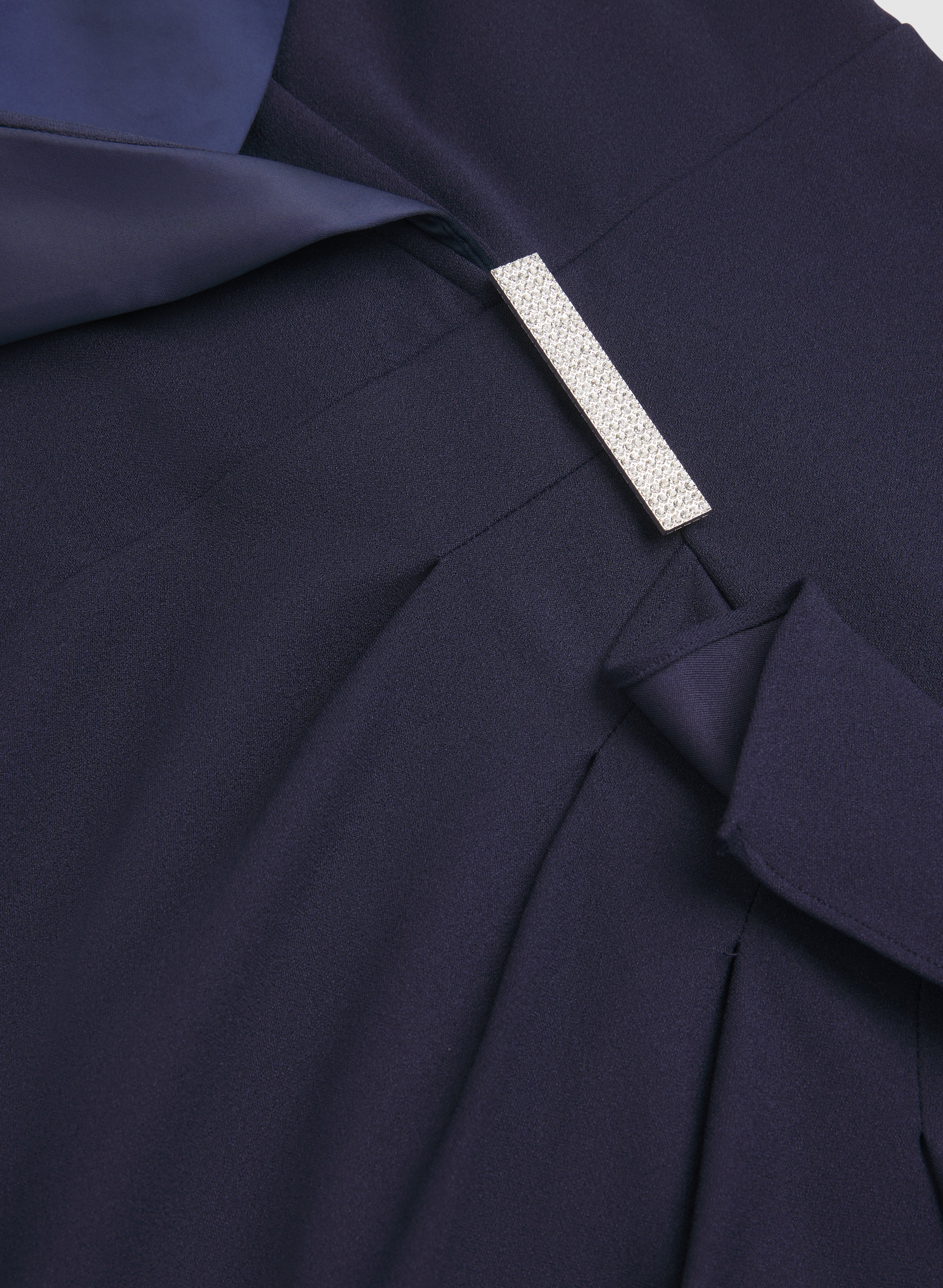 Tuxedo Satin Collar Dress - Image 6