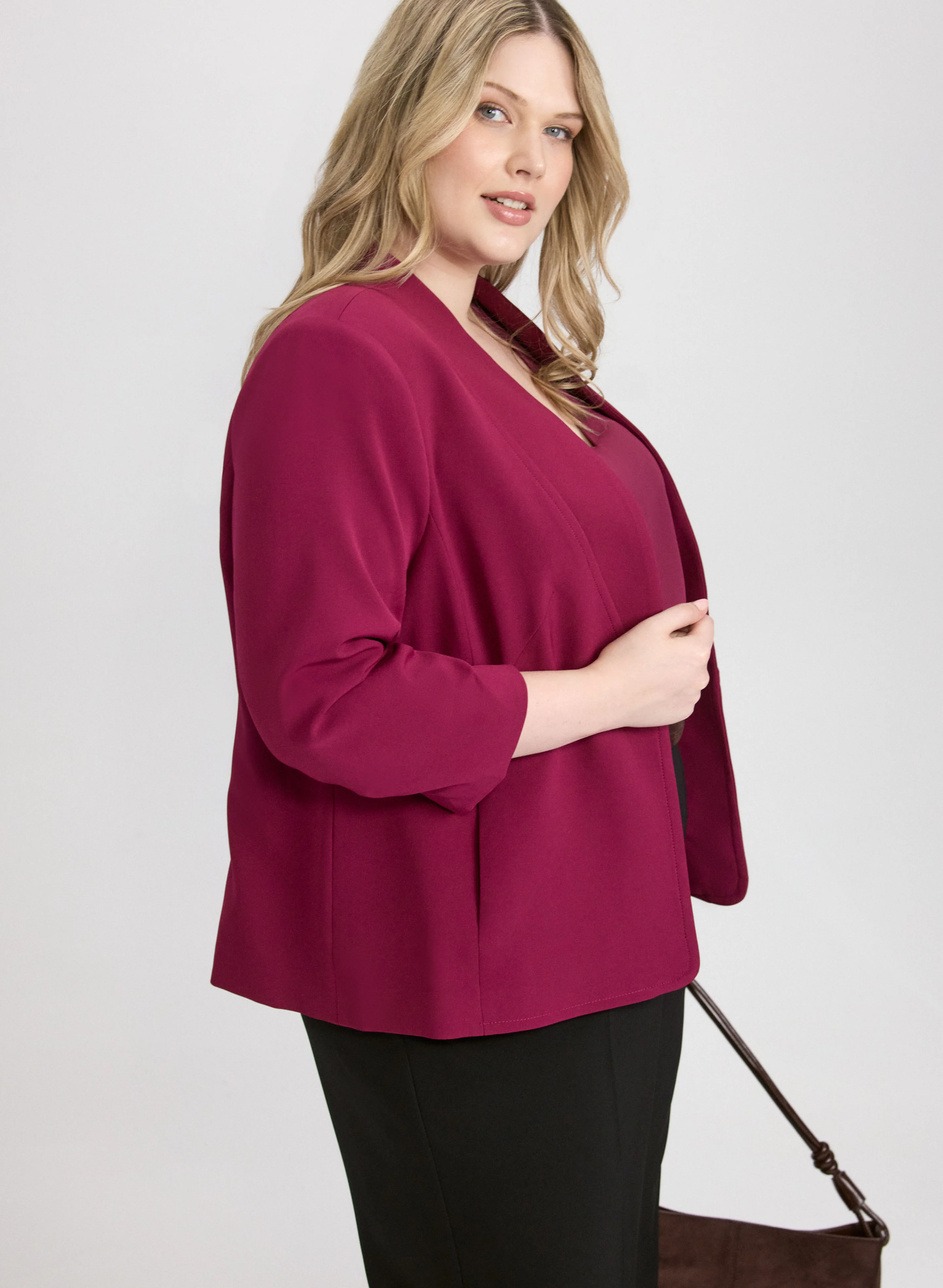 Twill 3/4 Sleeve Blazer - Image 12