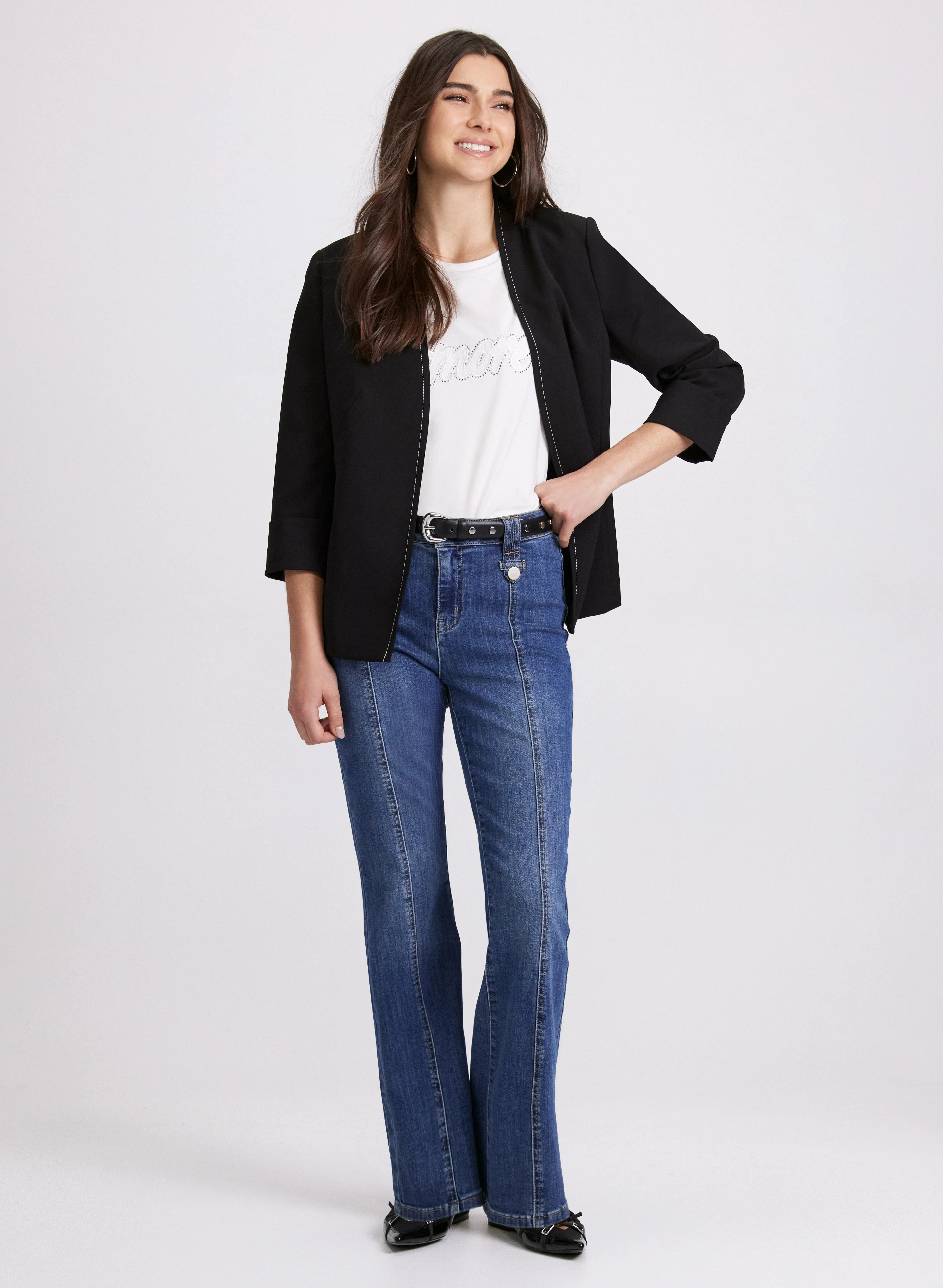 Open Twill Collarless Jacket - Image 3