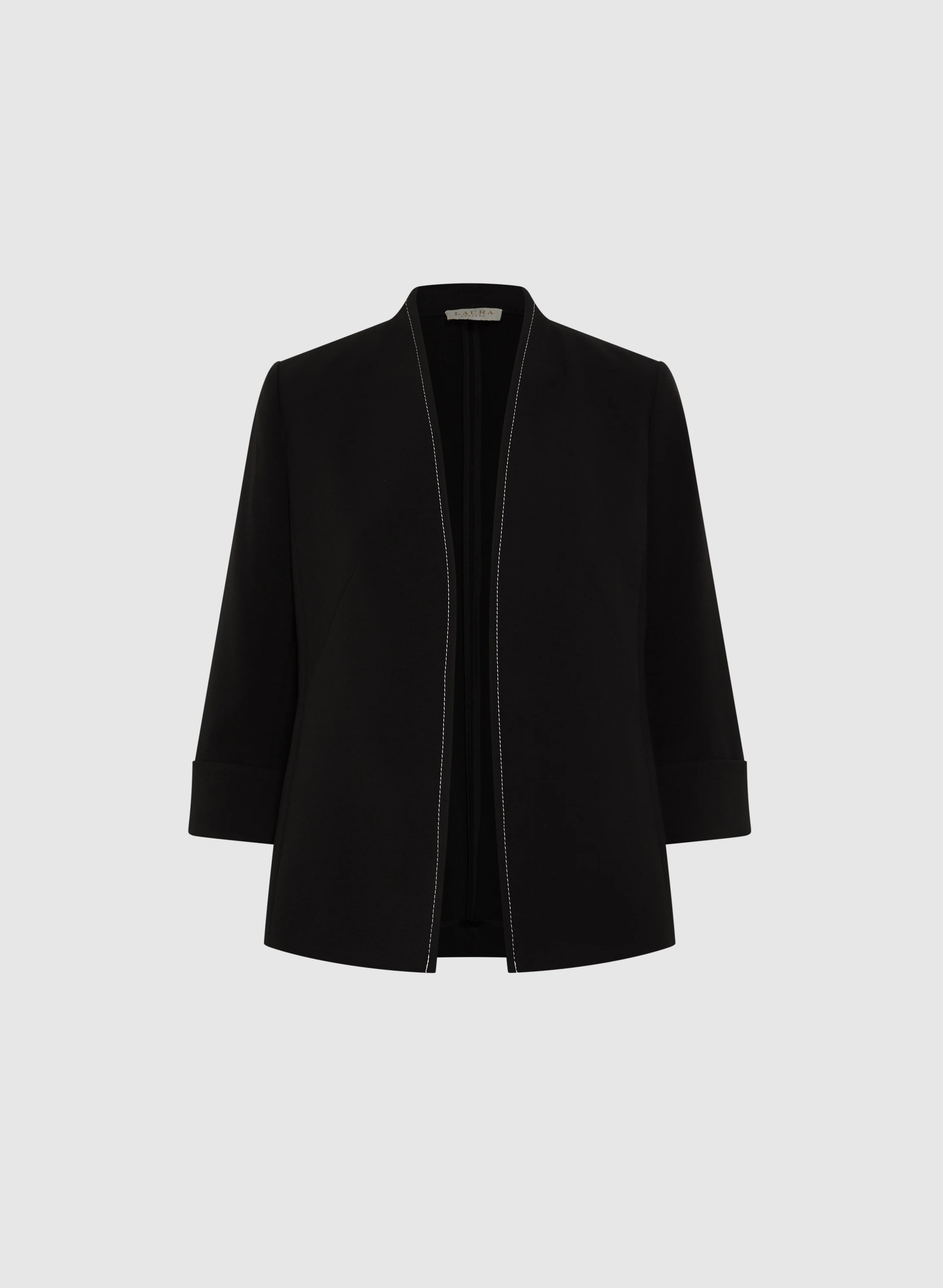 Open Twill Collarless Jacket - Image 6