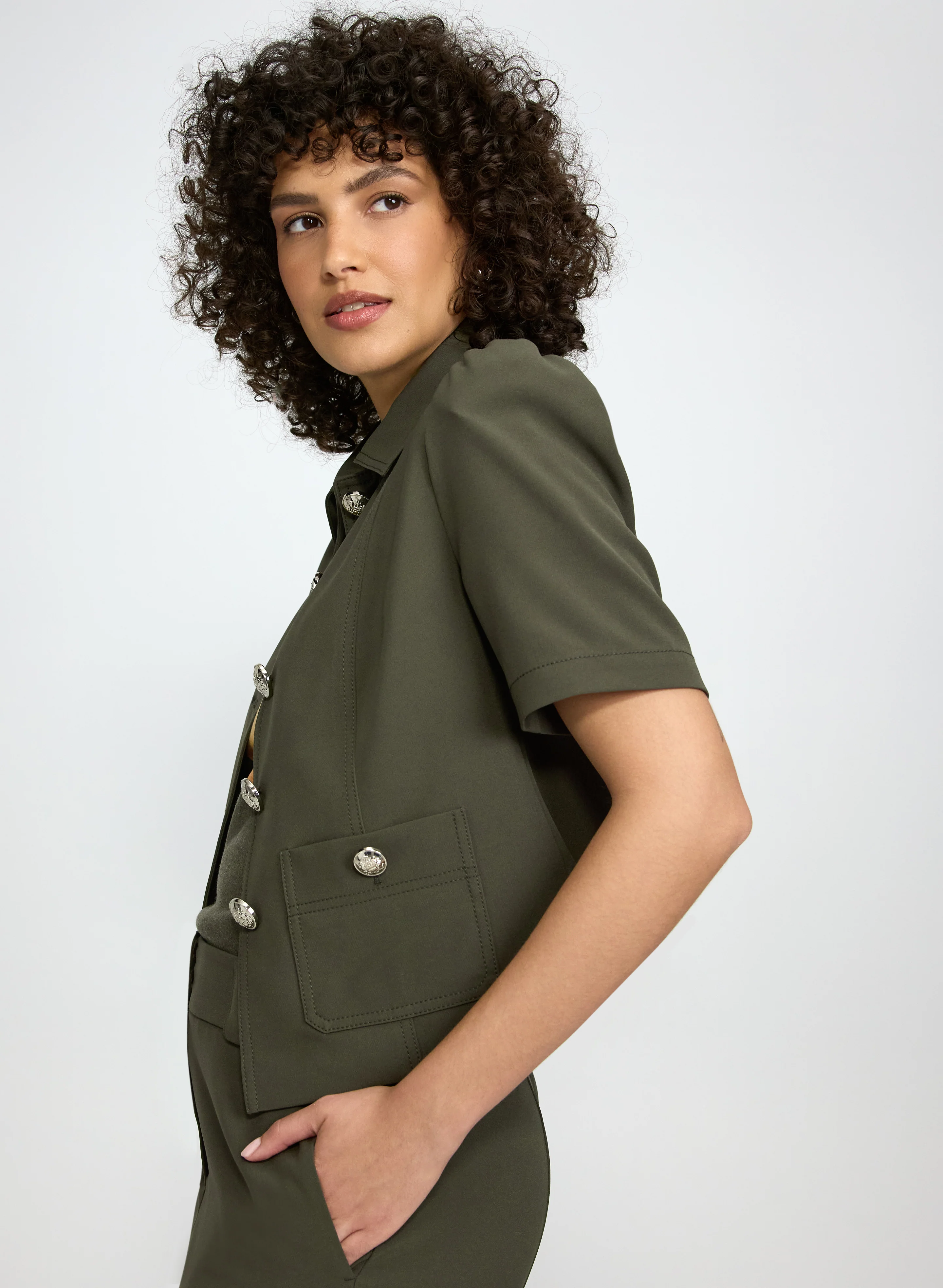 Twill Short Sleeve Jacket - Image 7