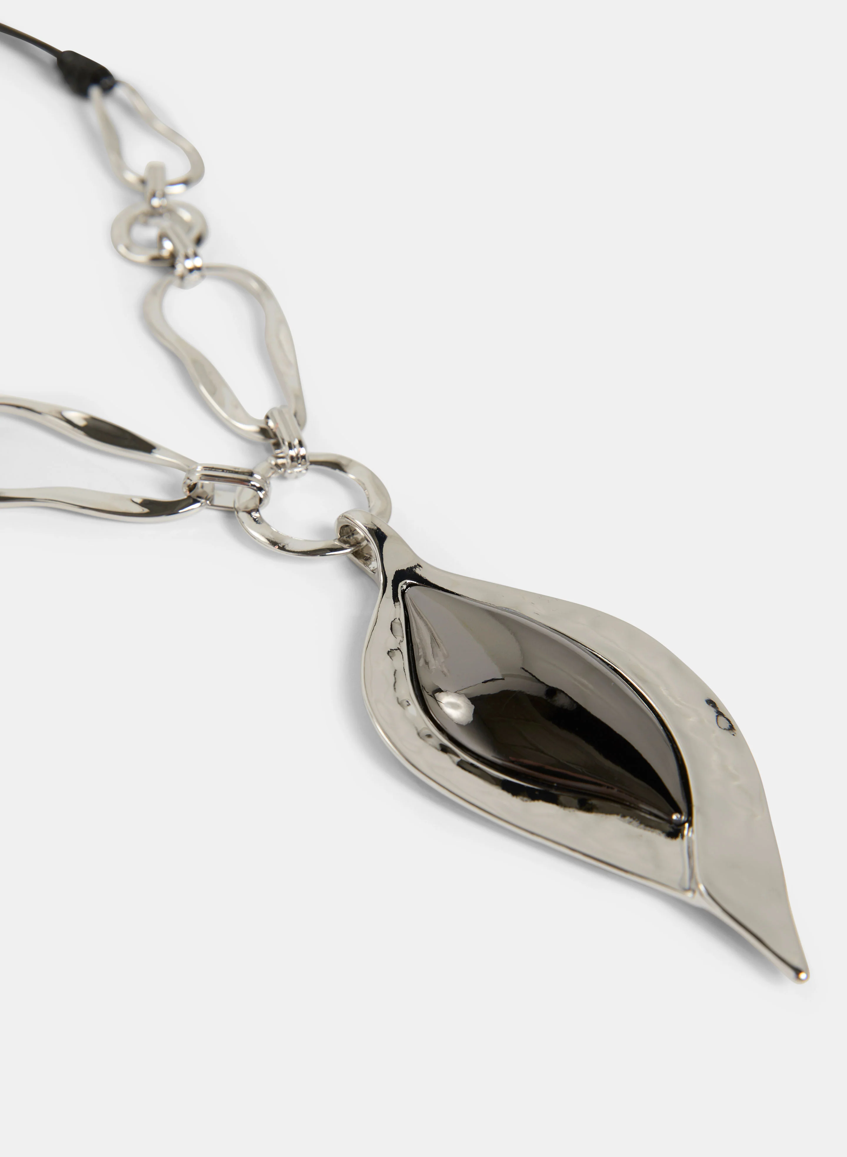 Two-Tone Leaf Pendant Necklace - Image 2