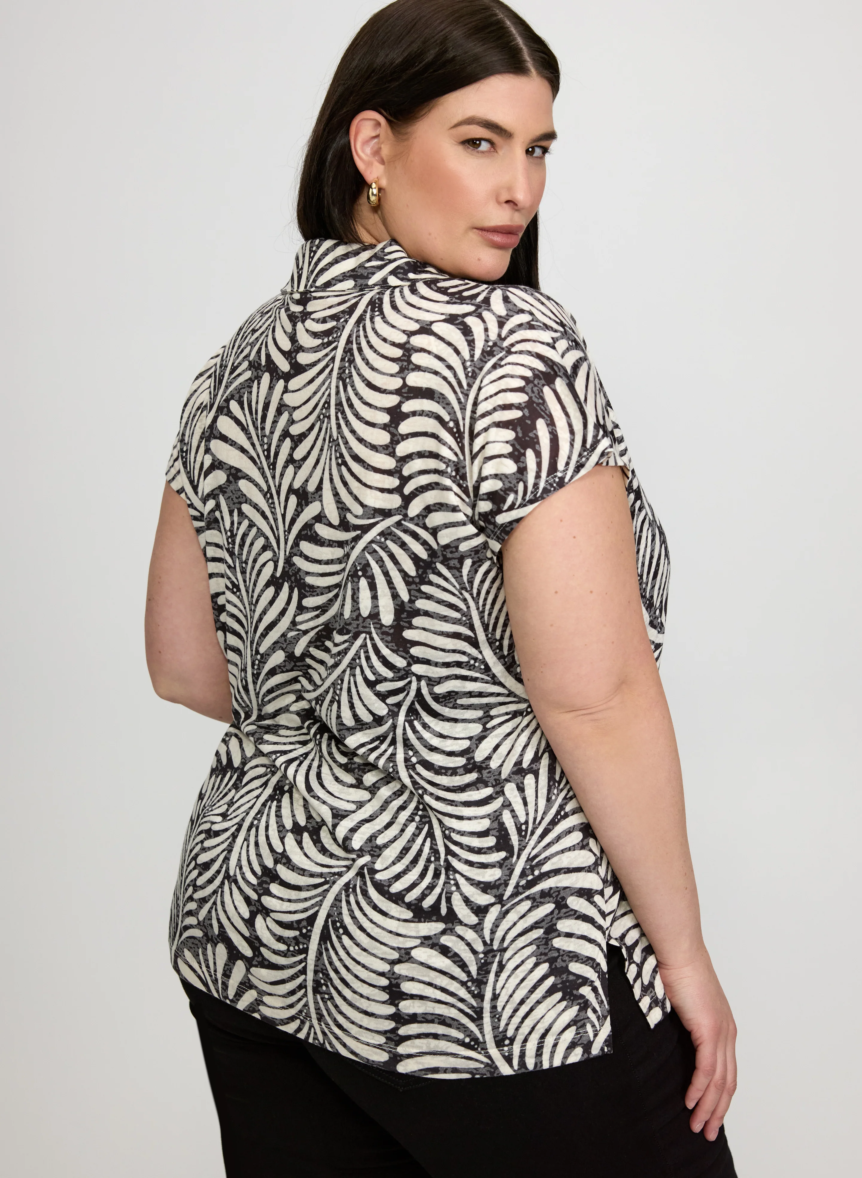 Leaf Print T-Shirt - Image 4