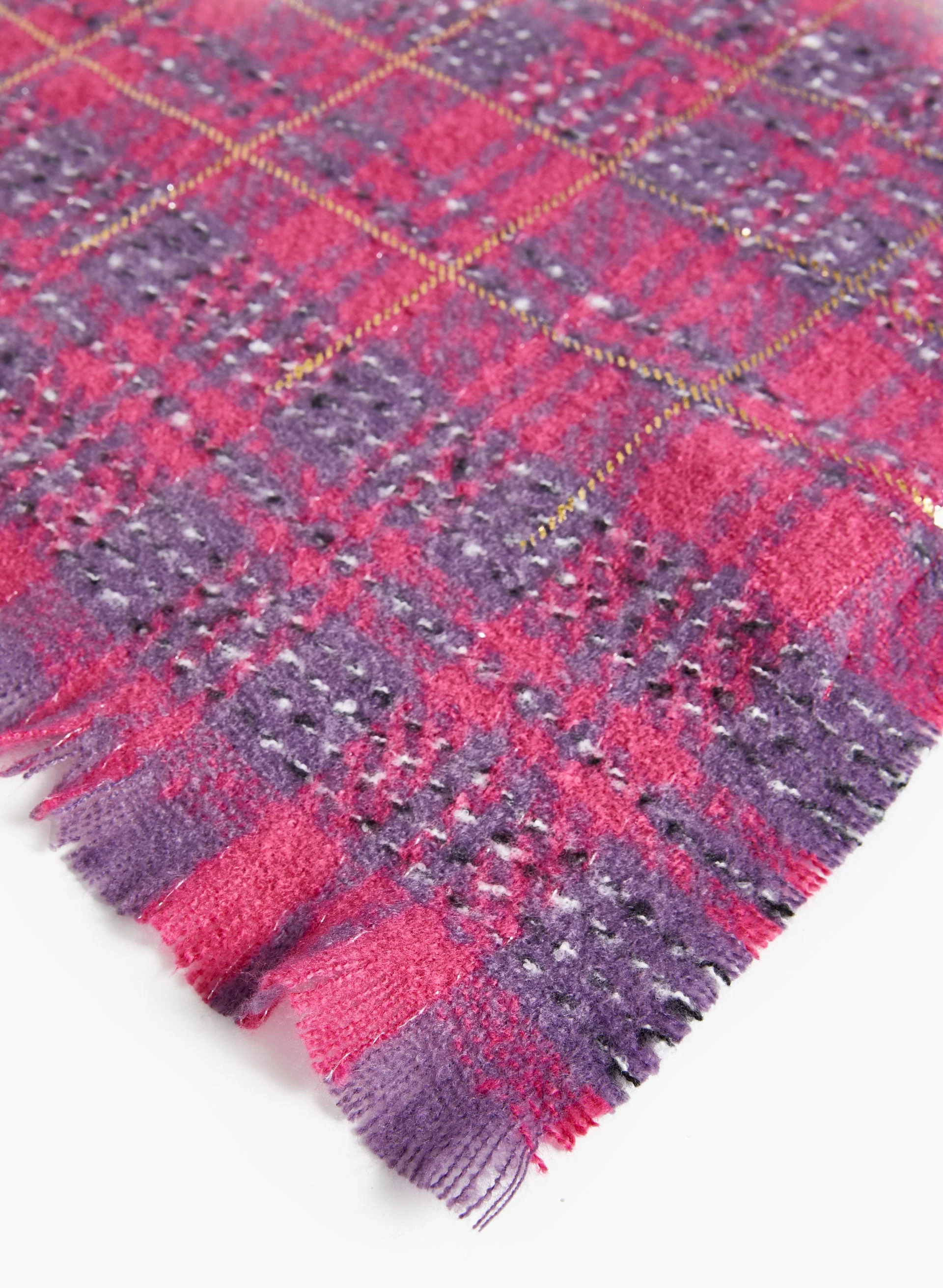 Two-Tone Tartan Print Scarf - Image 2