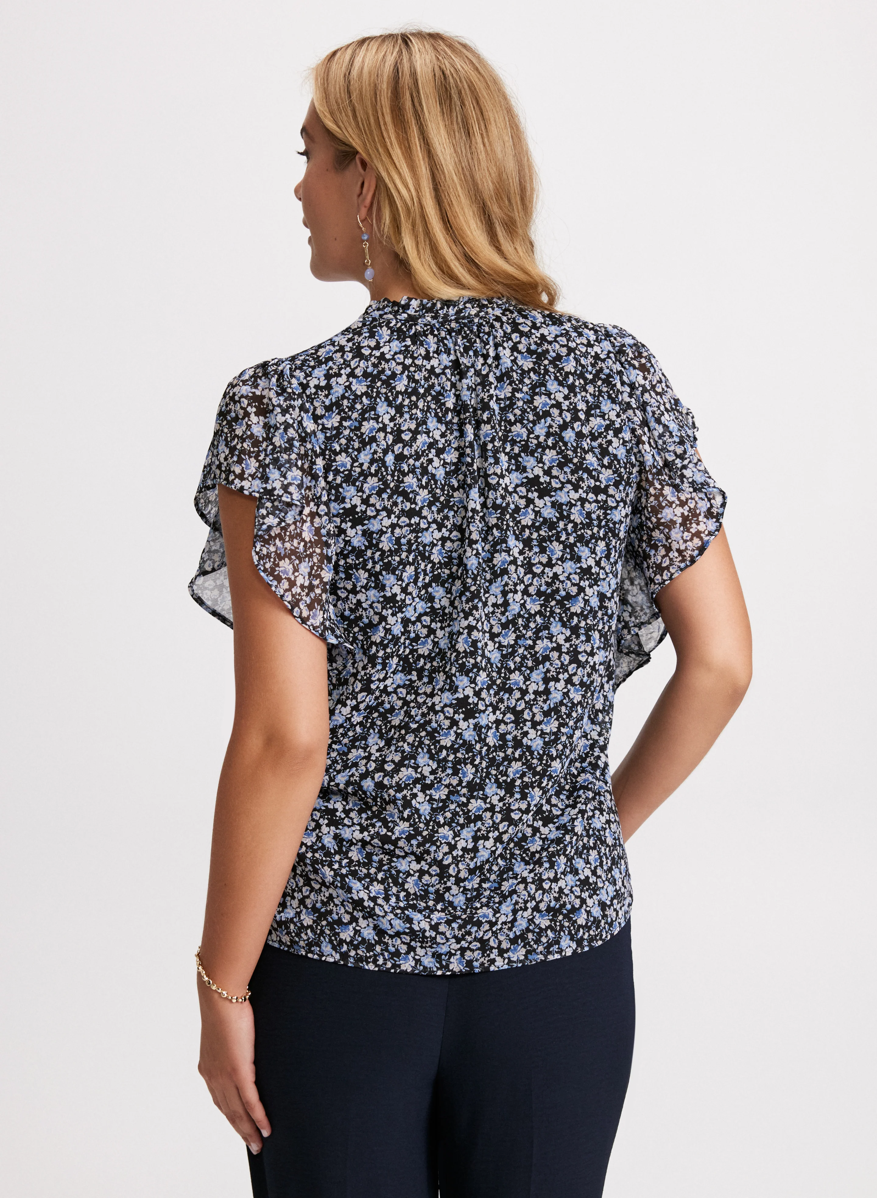 V-Neck Floral Blouse - Image 4