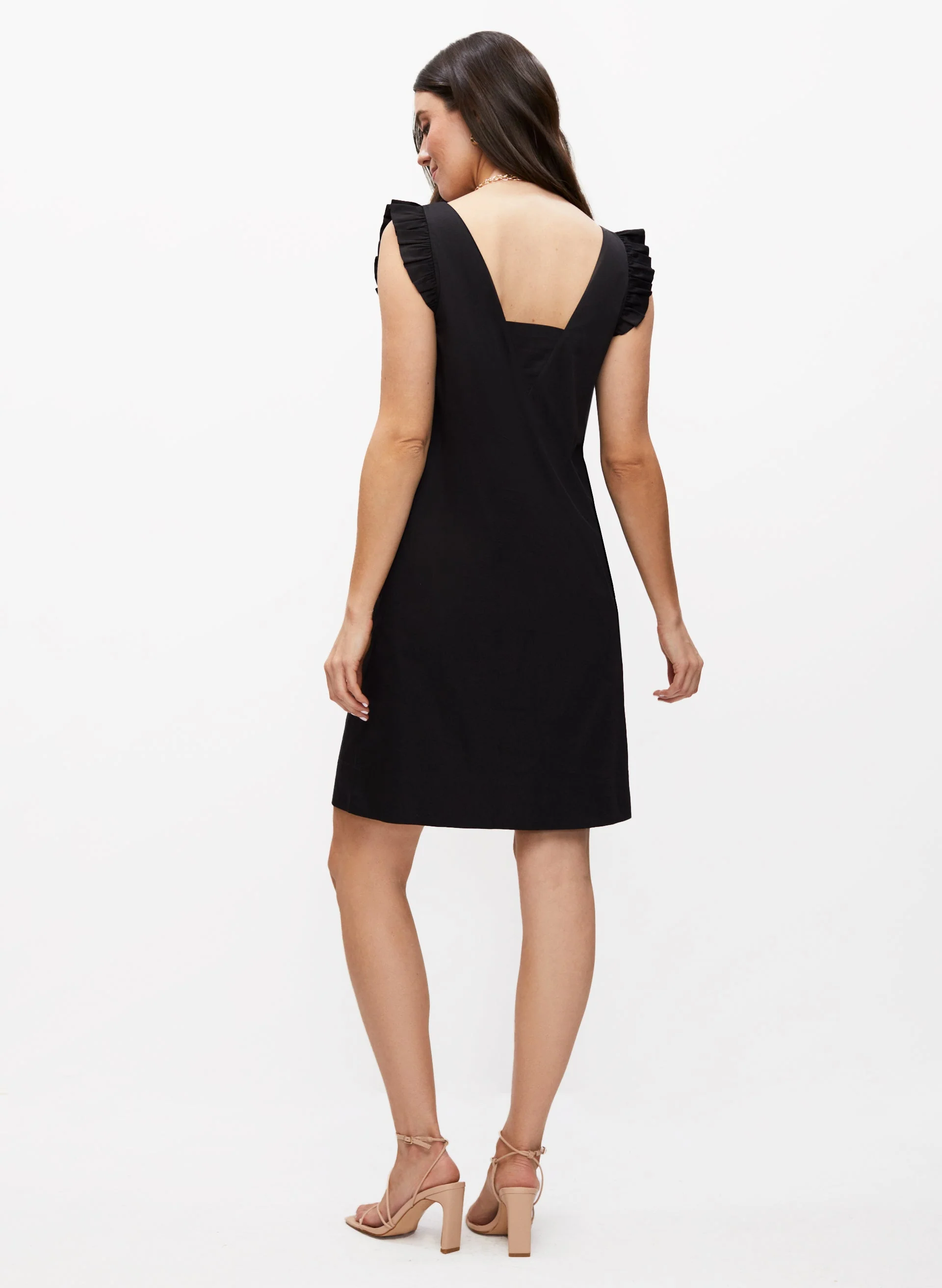 V-Neck Ruffle Sleeve Dress - Image 2