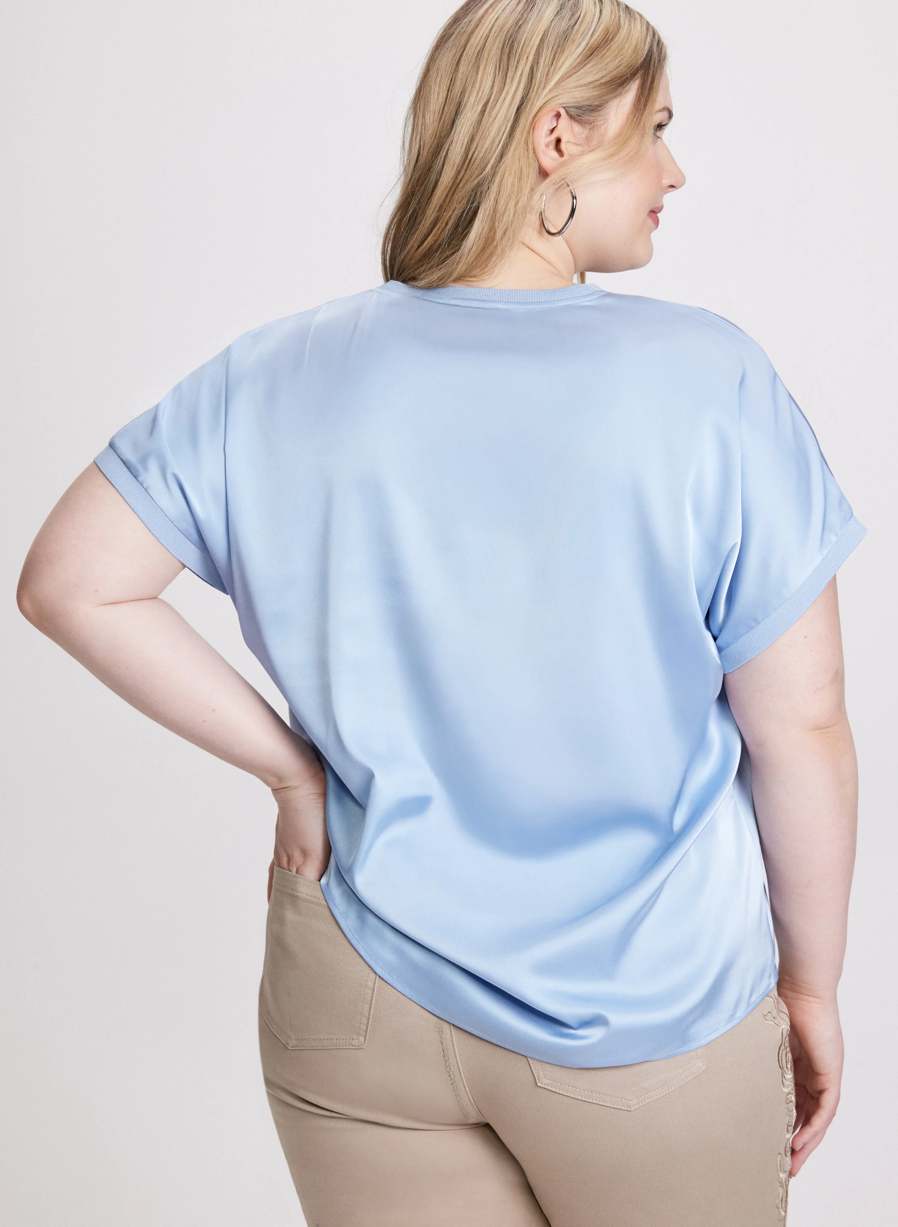Satin V-Neck Blouse - Image 4