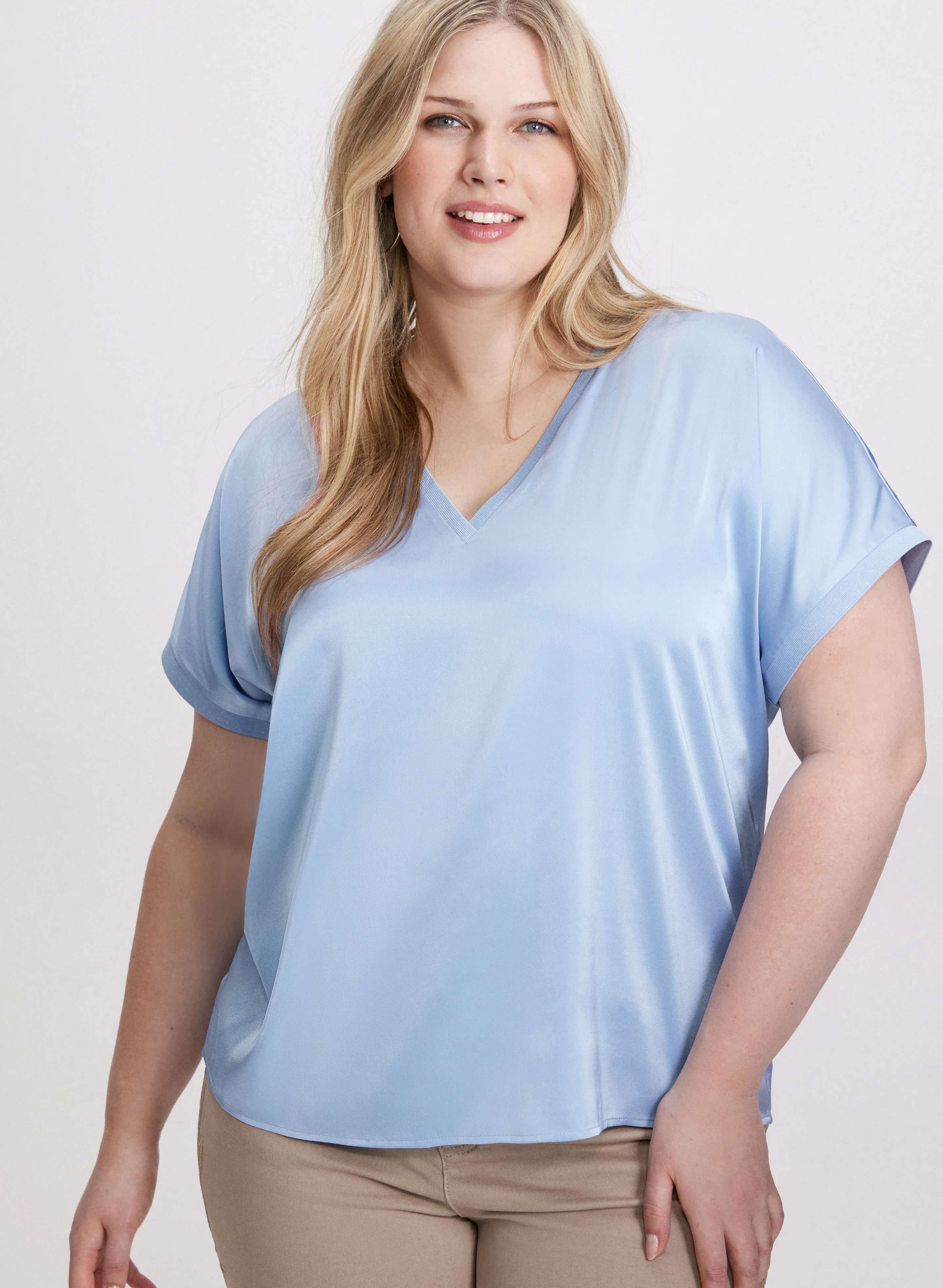 Satin V-Neck Blouse - Image 5