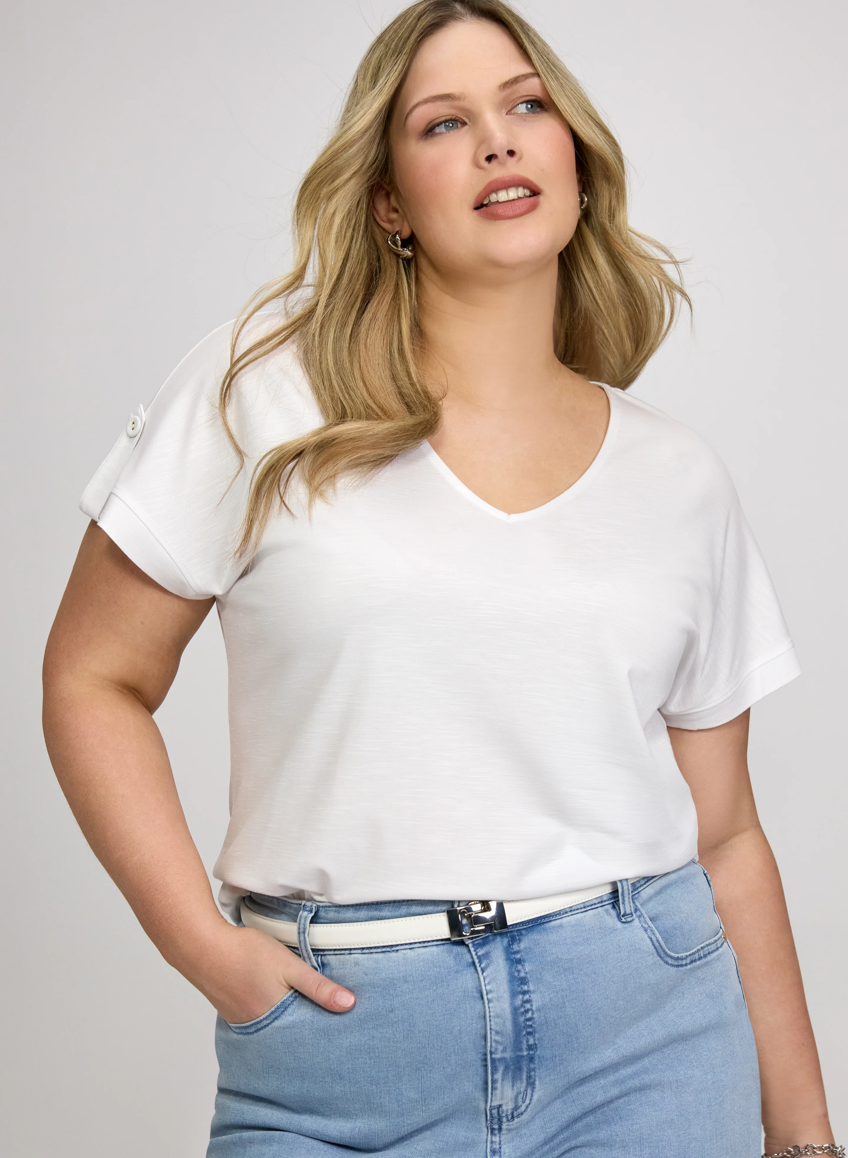 V-Neck Slub T-Shirt