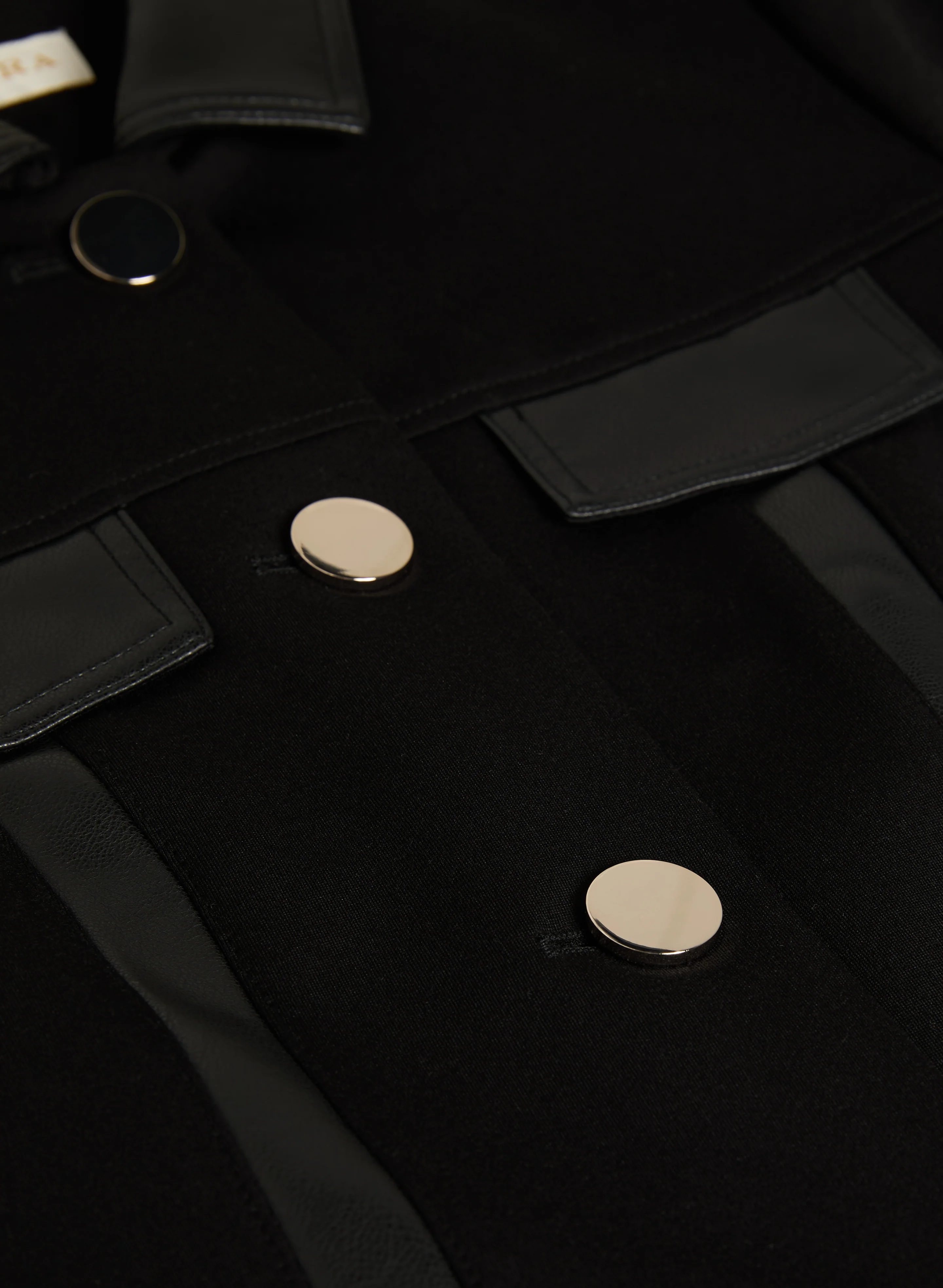 Vegan Leather Detail Cropped Jacket - Image 7