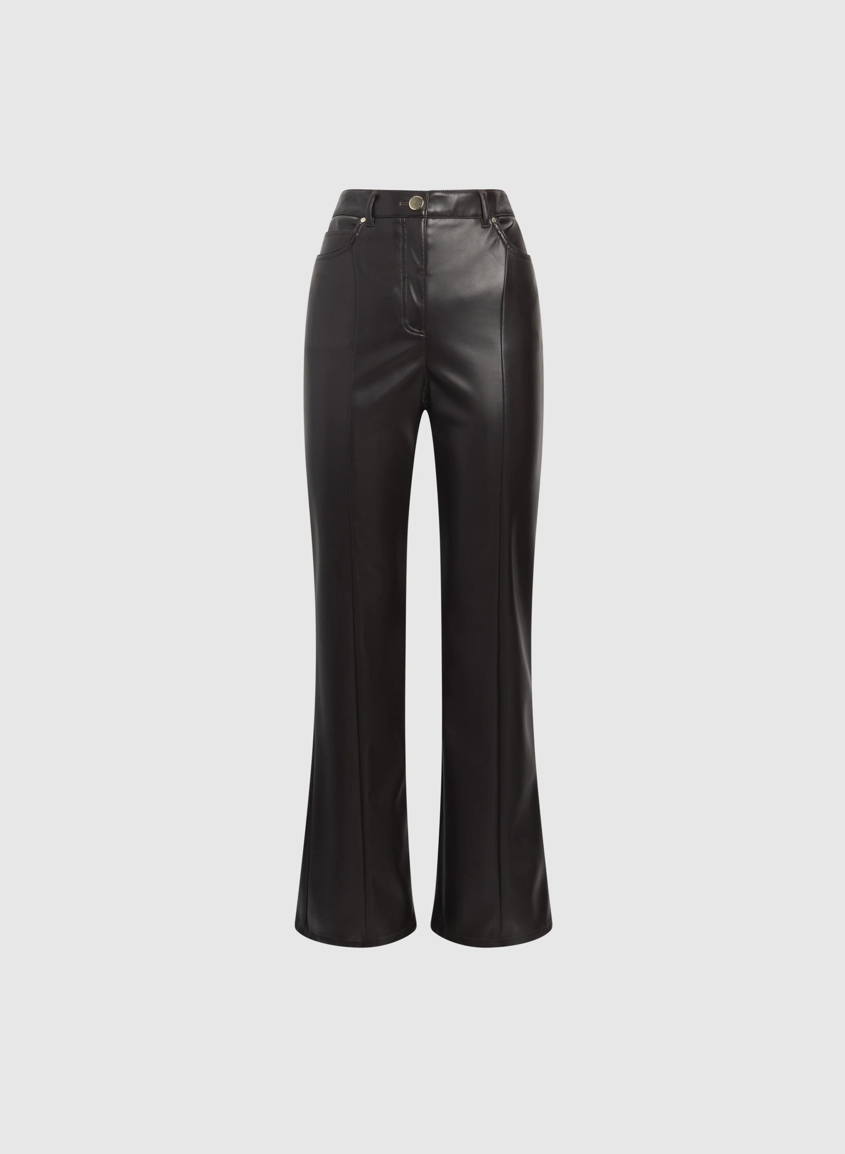 Vegan Leather Flare-Leg Pants - Image 6
