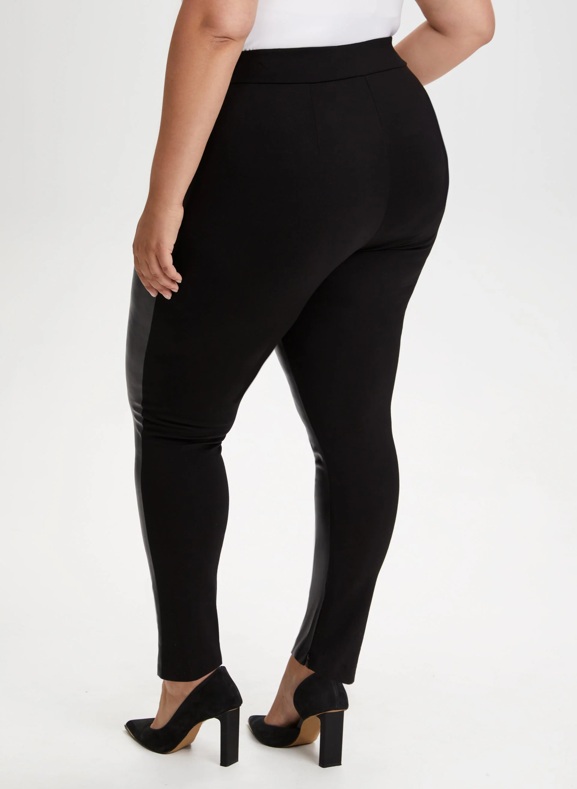 Vegan Leather Front Leggings - Image 2