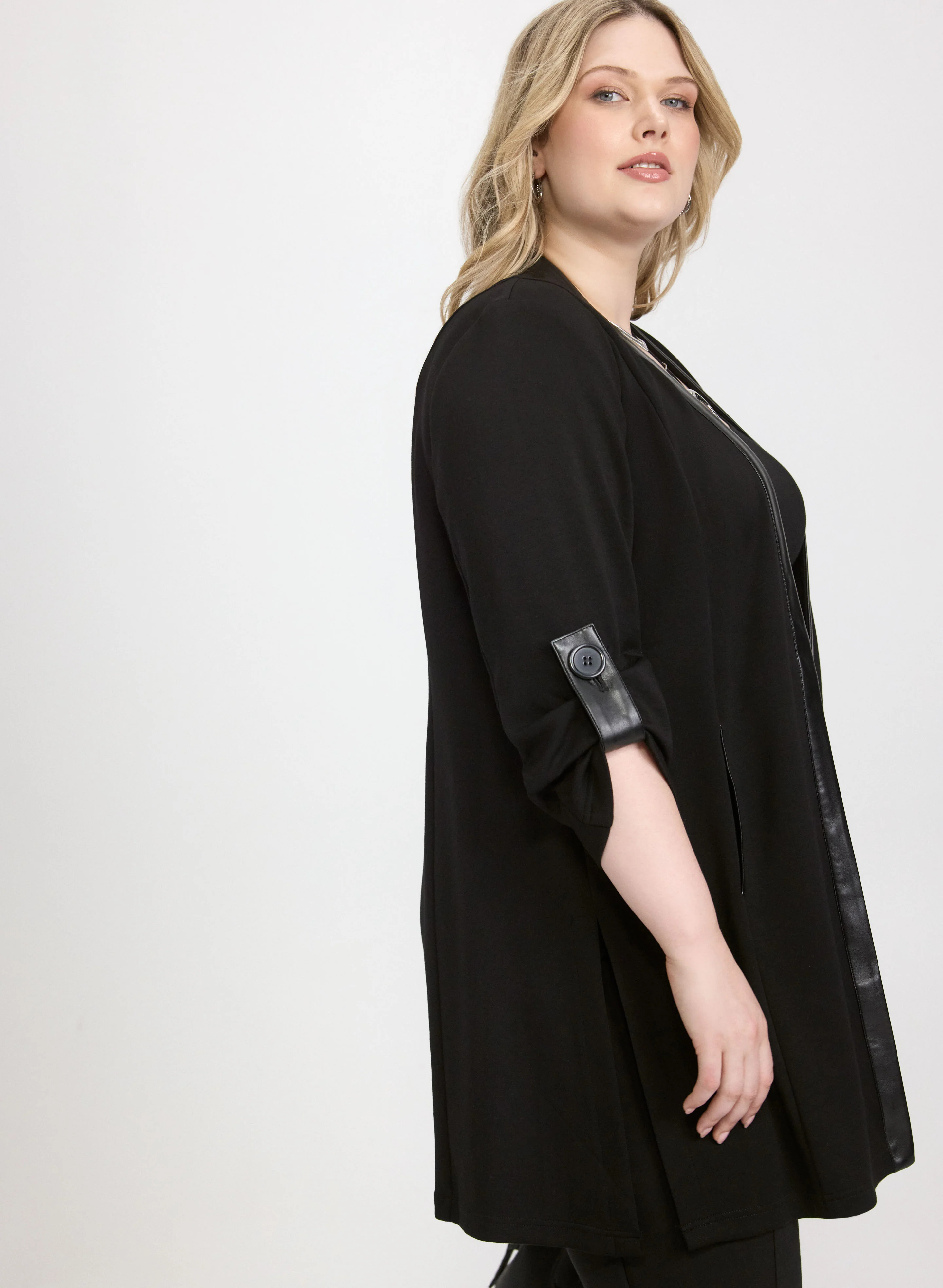 Vegan Leather Trim Open Top - Image 2