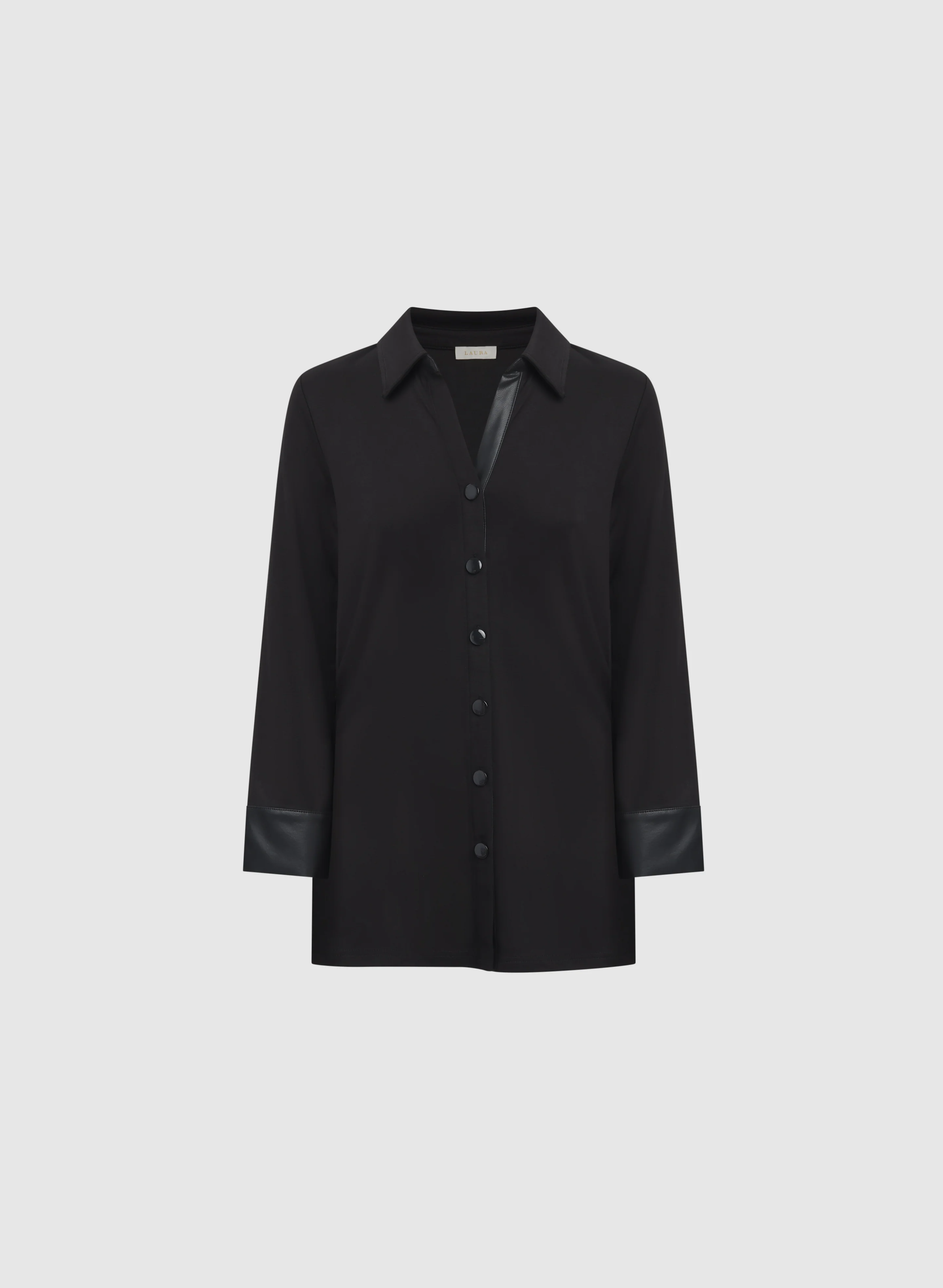 Vegan Leather Trim Top - Image 6