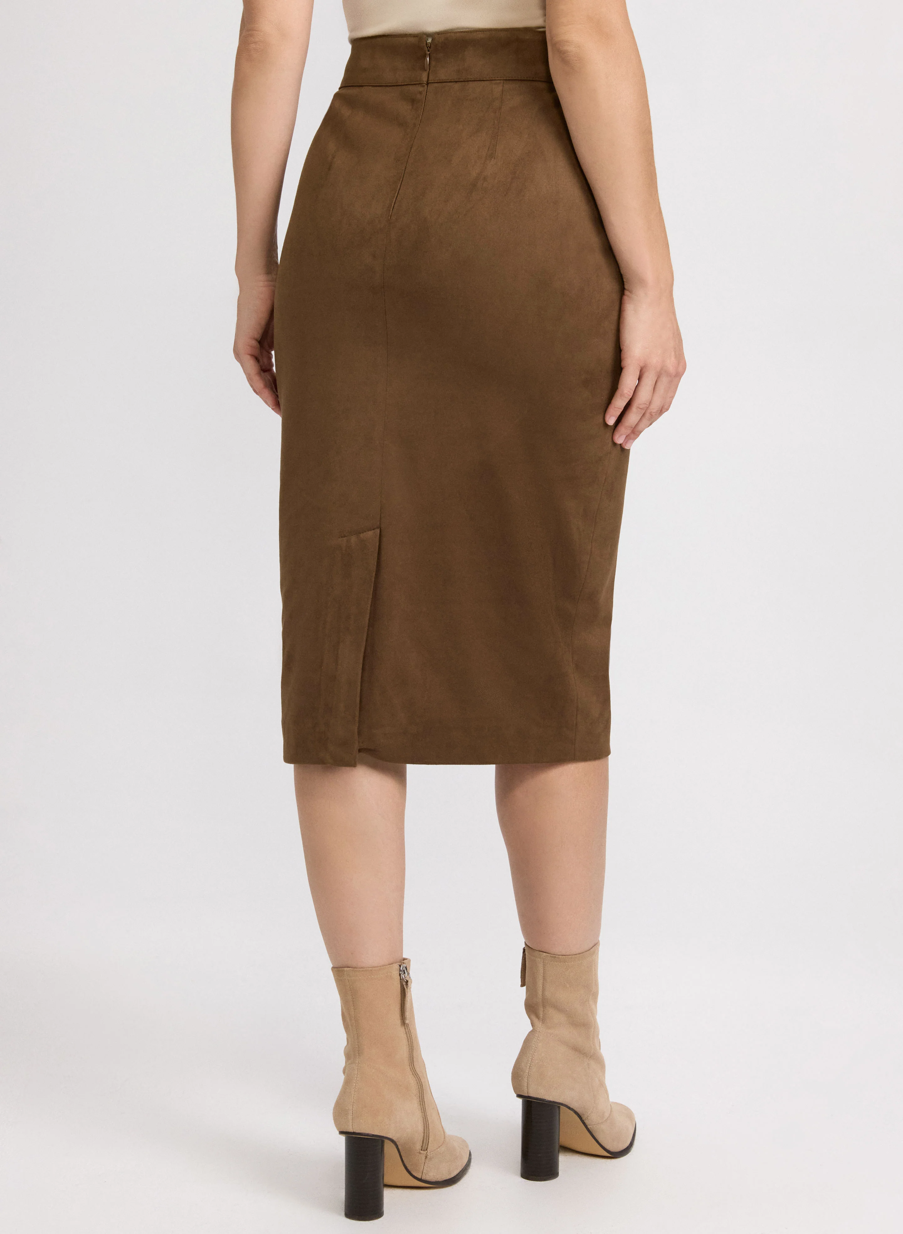 Vegan Suede Pencil Skirt - Image 2