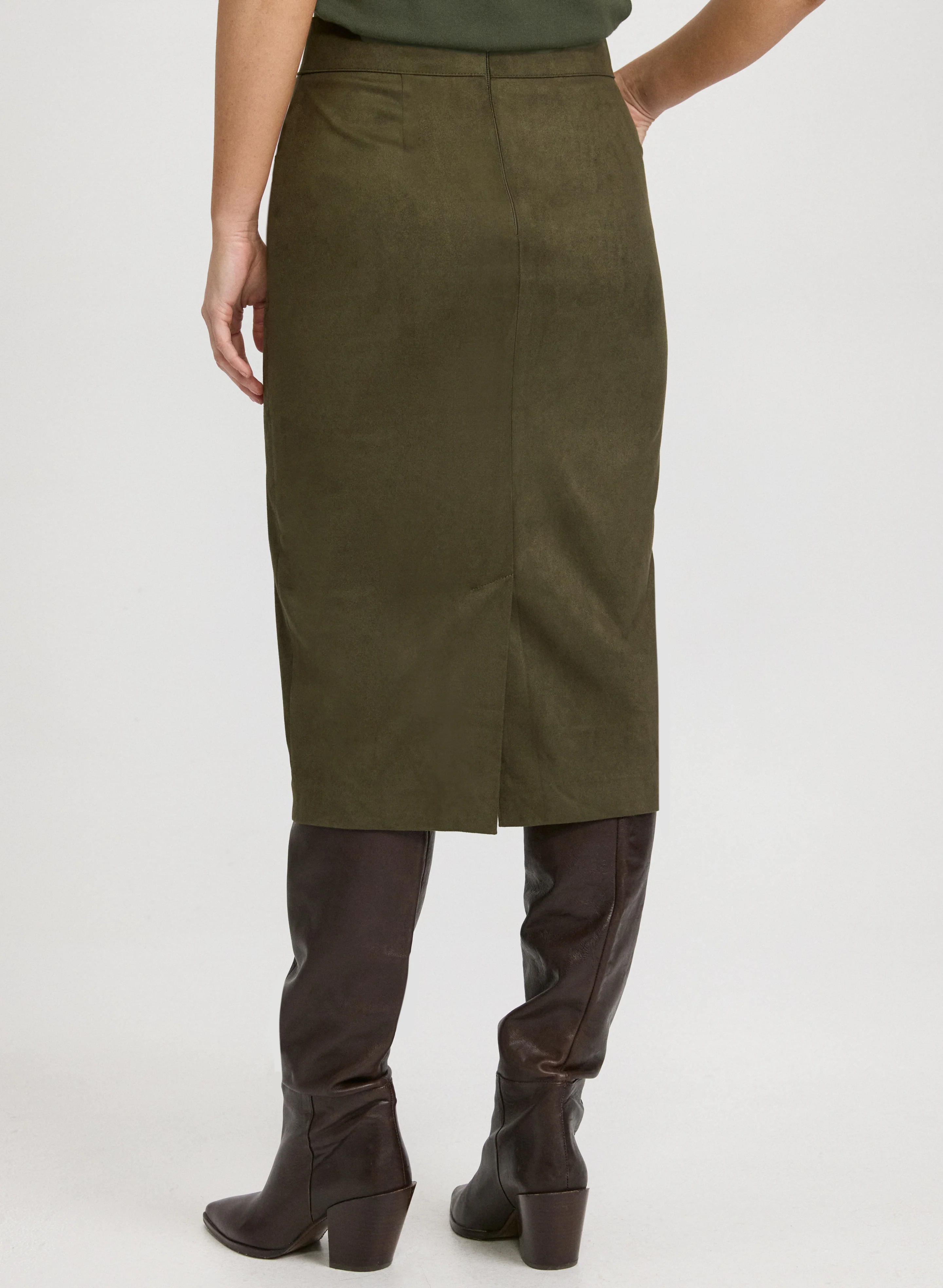 Vegan Suede Pencil Skirt - Image 2