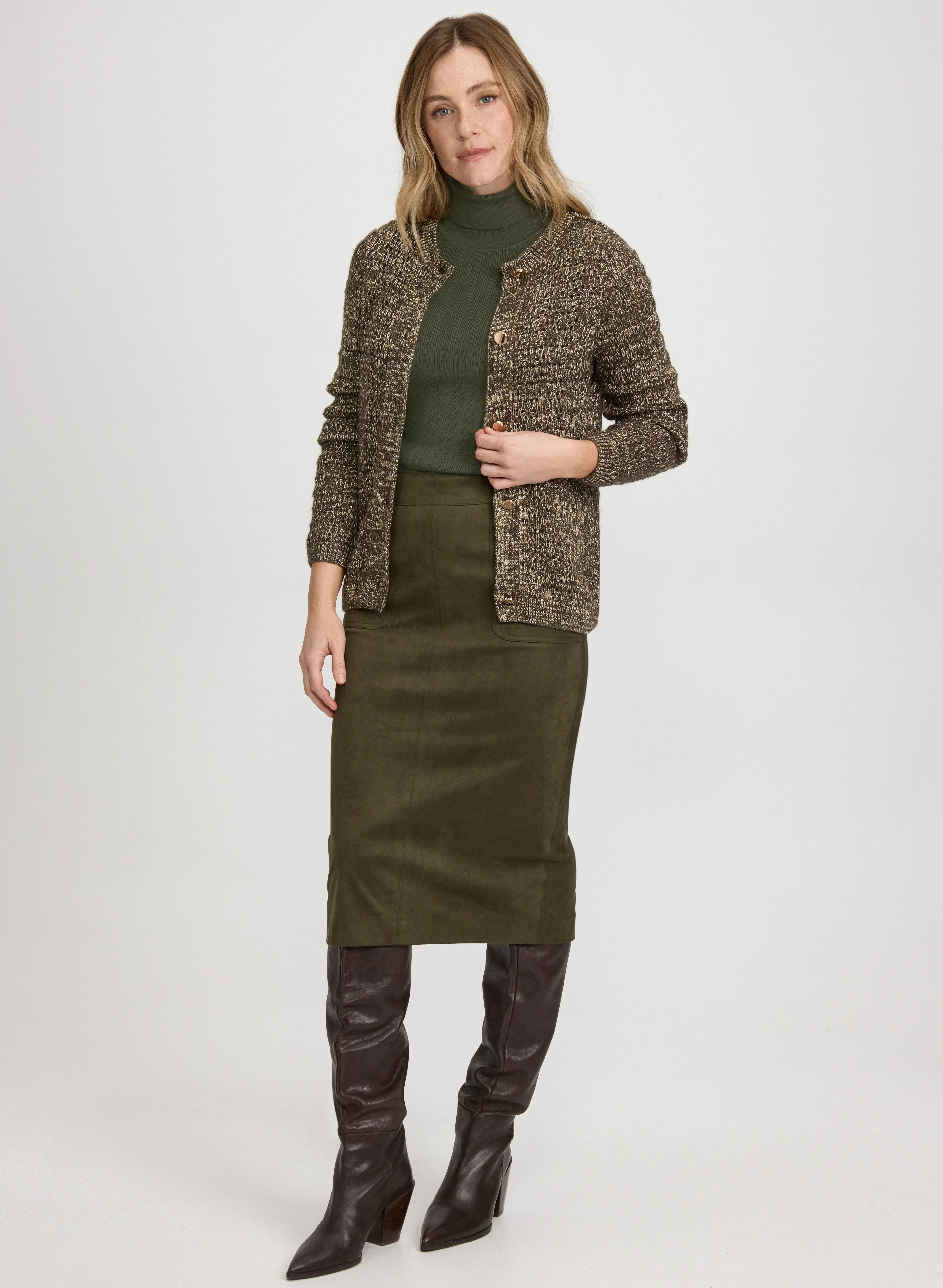 Vegan Suede Pencil Skirt - Image 3