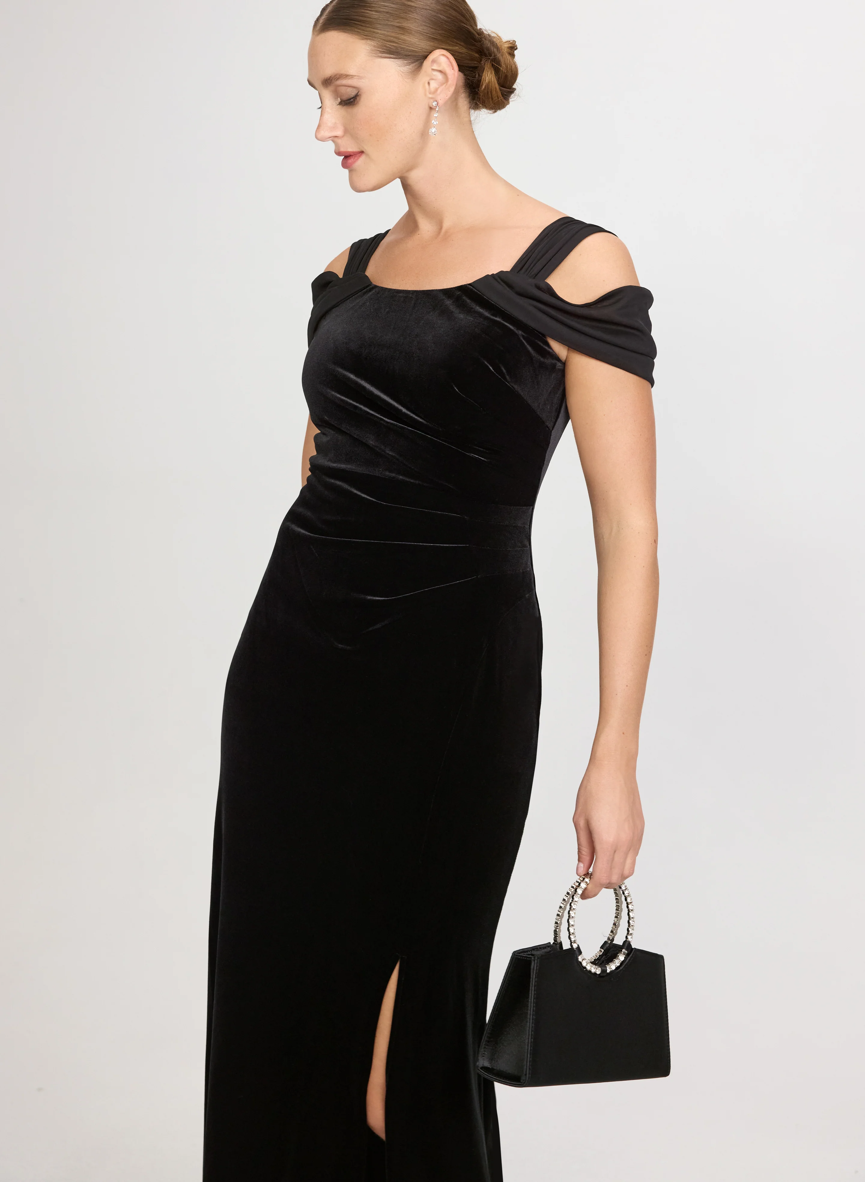 Velvet Cold-Shoulder Dress - Image 7