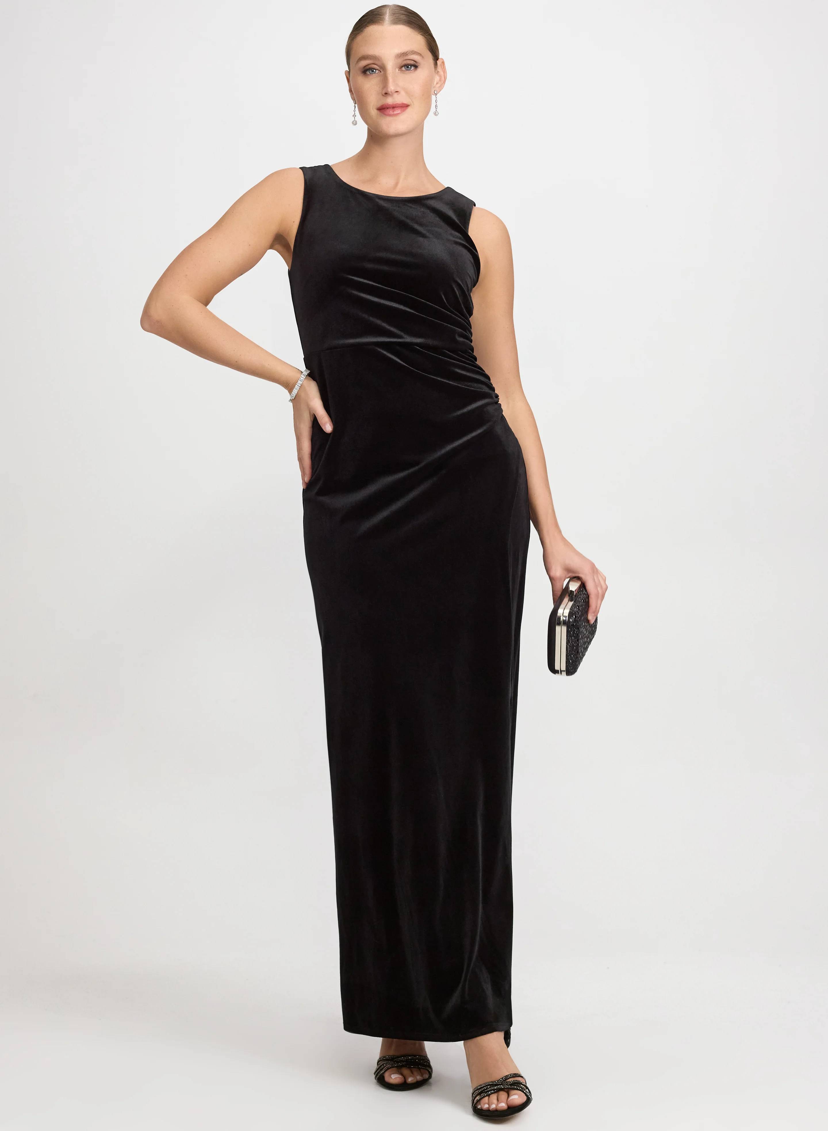 Velvet Open Back Dress