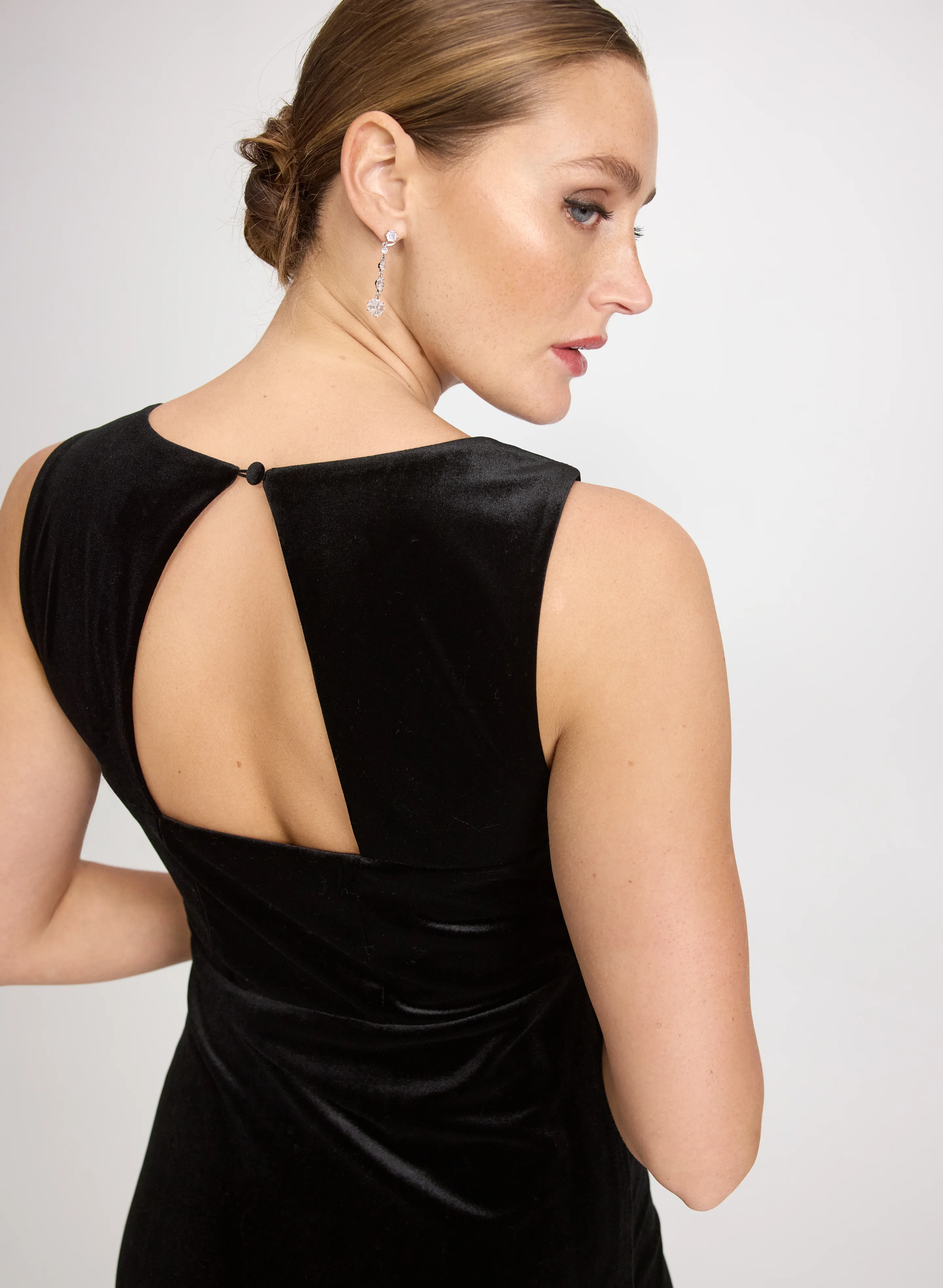 Velvet Open Back Dress - Image 3