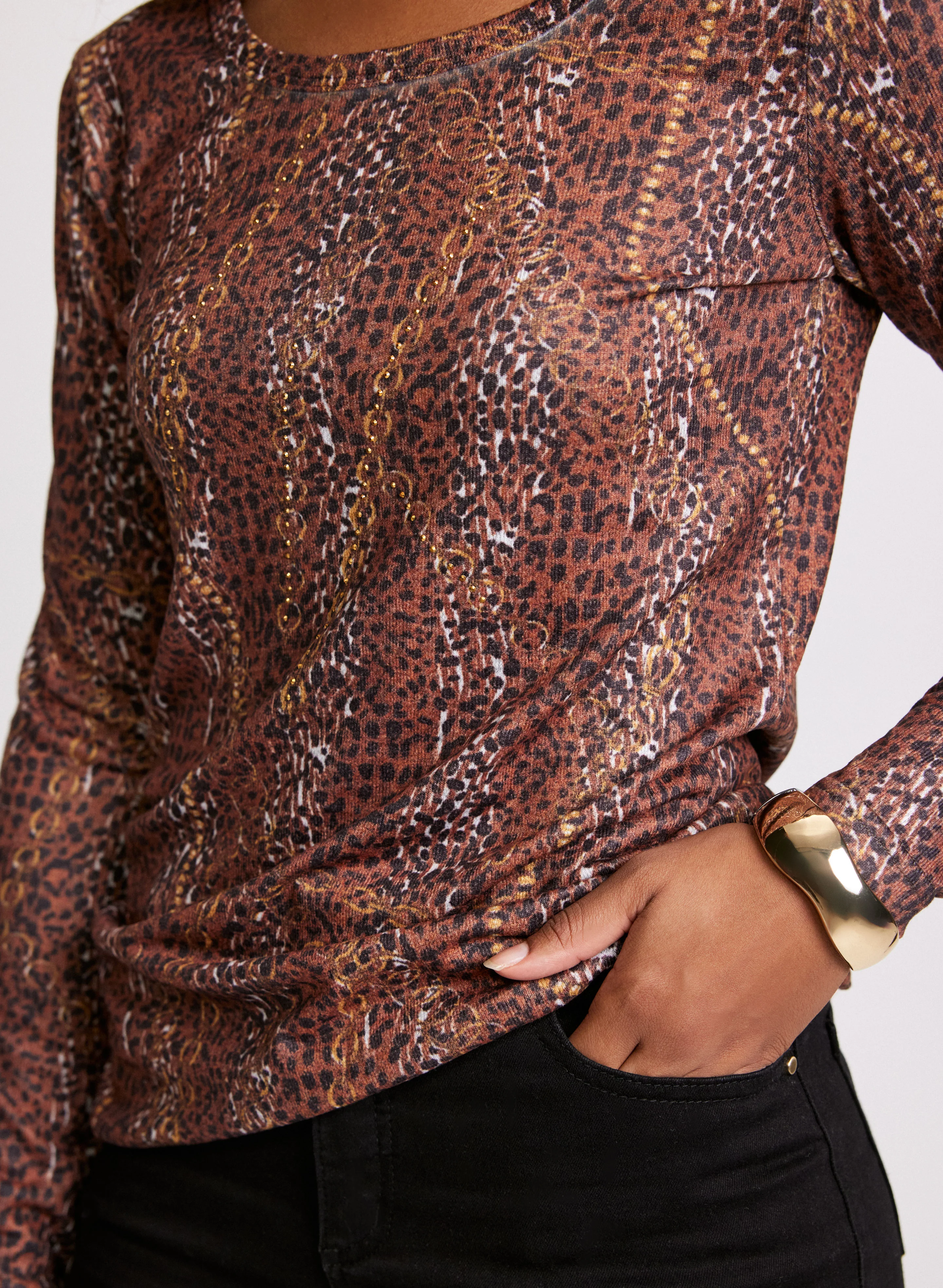 Vex- Animal & Chain Print Top - Image 5