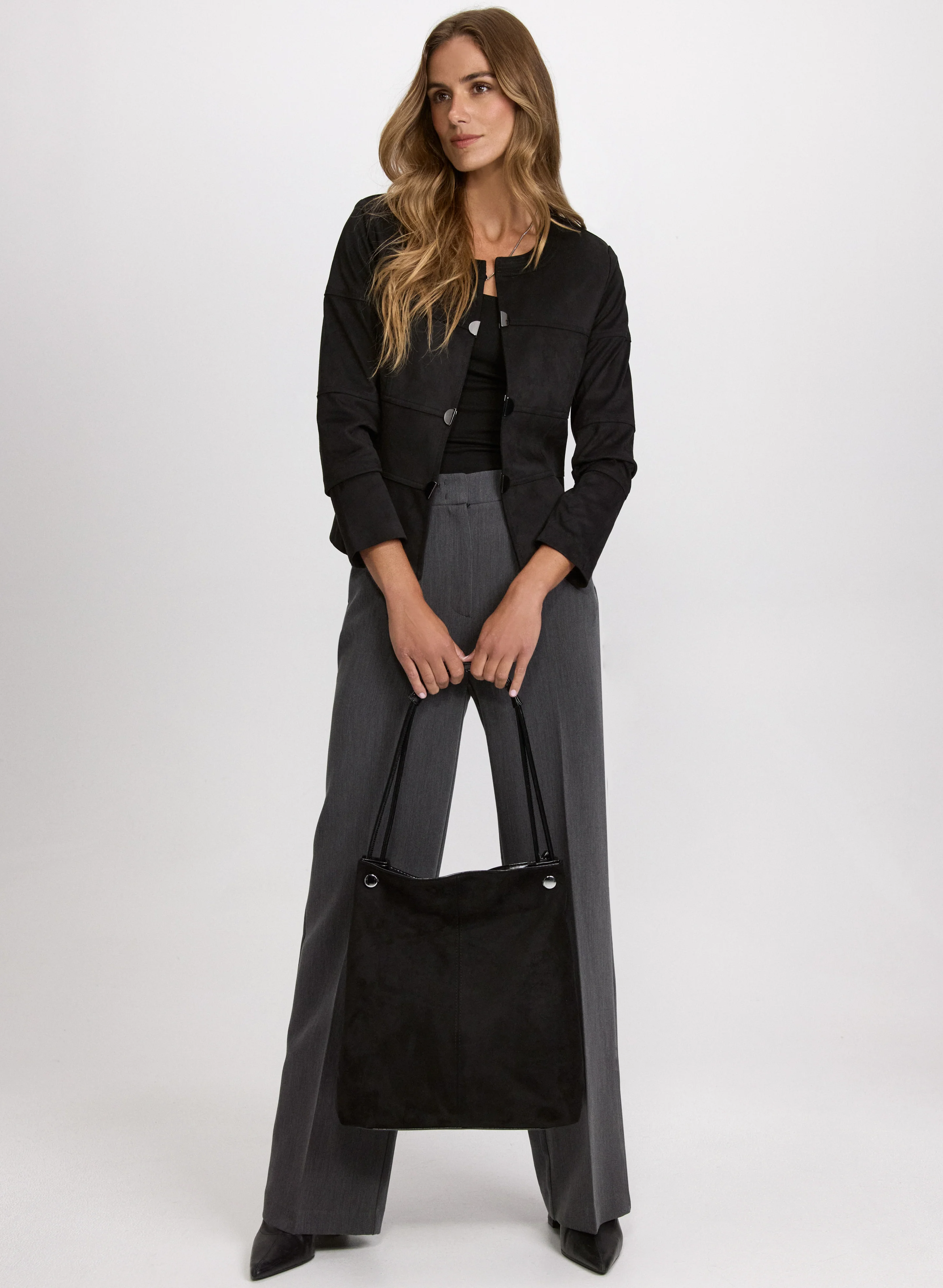 Vex - Faux-Suede Jacket & Olivia Wide-Leg Pant